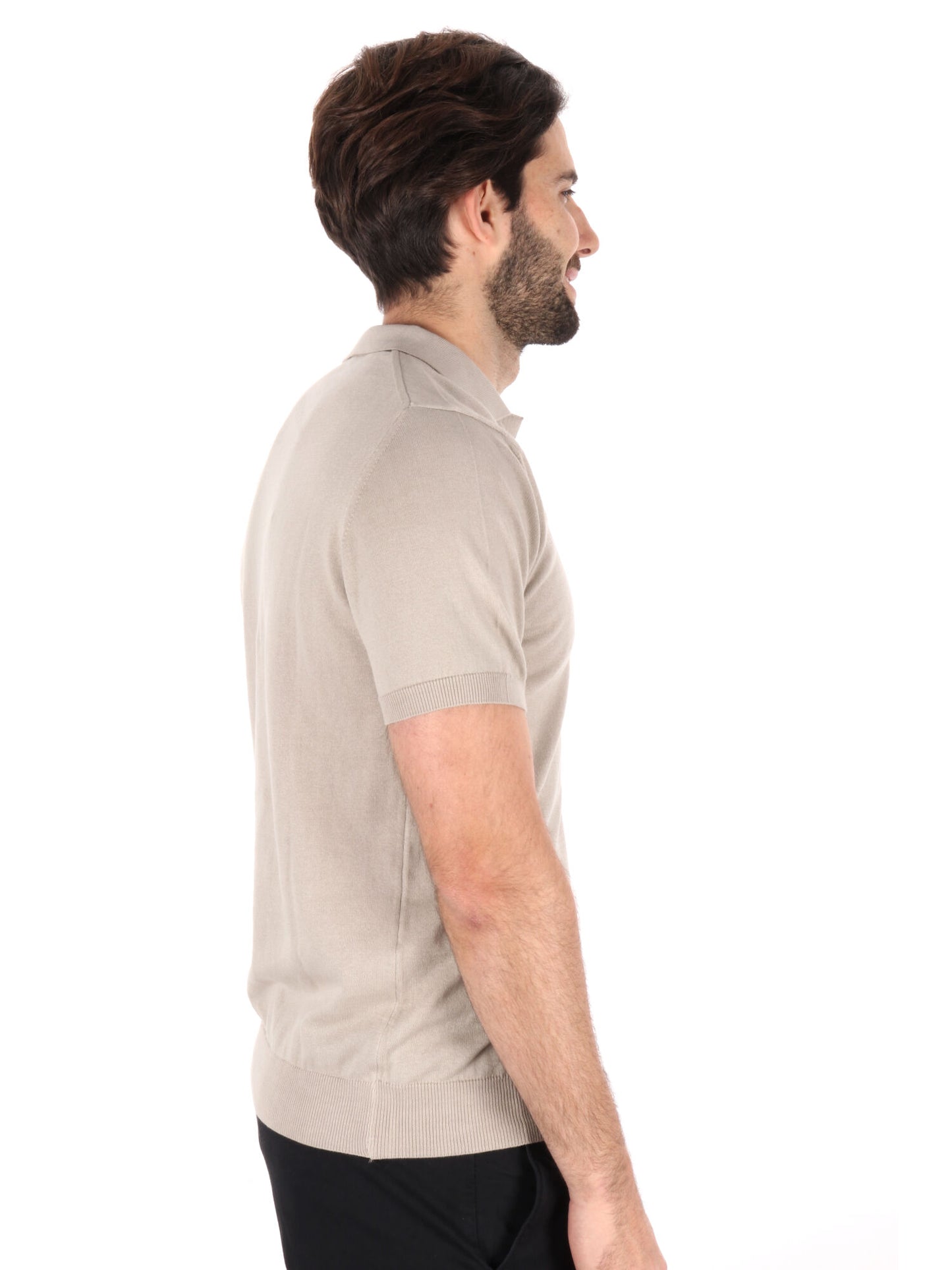 POLO IN MAGLIA SCOLLO A V FB UOMO SABBIA