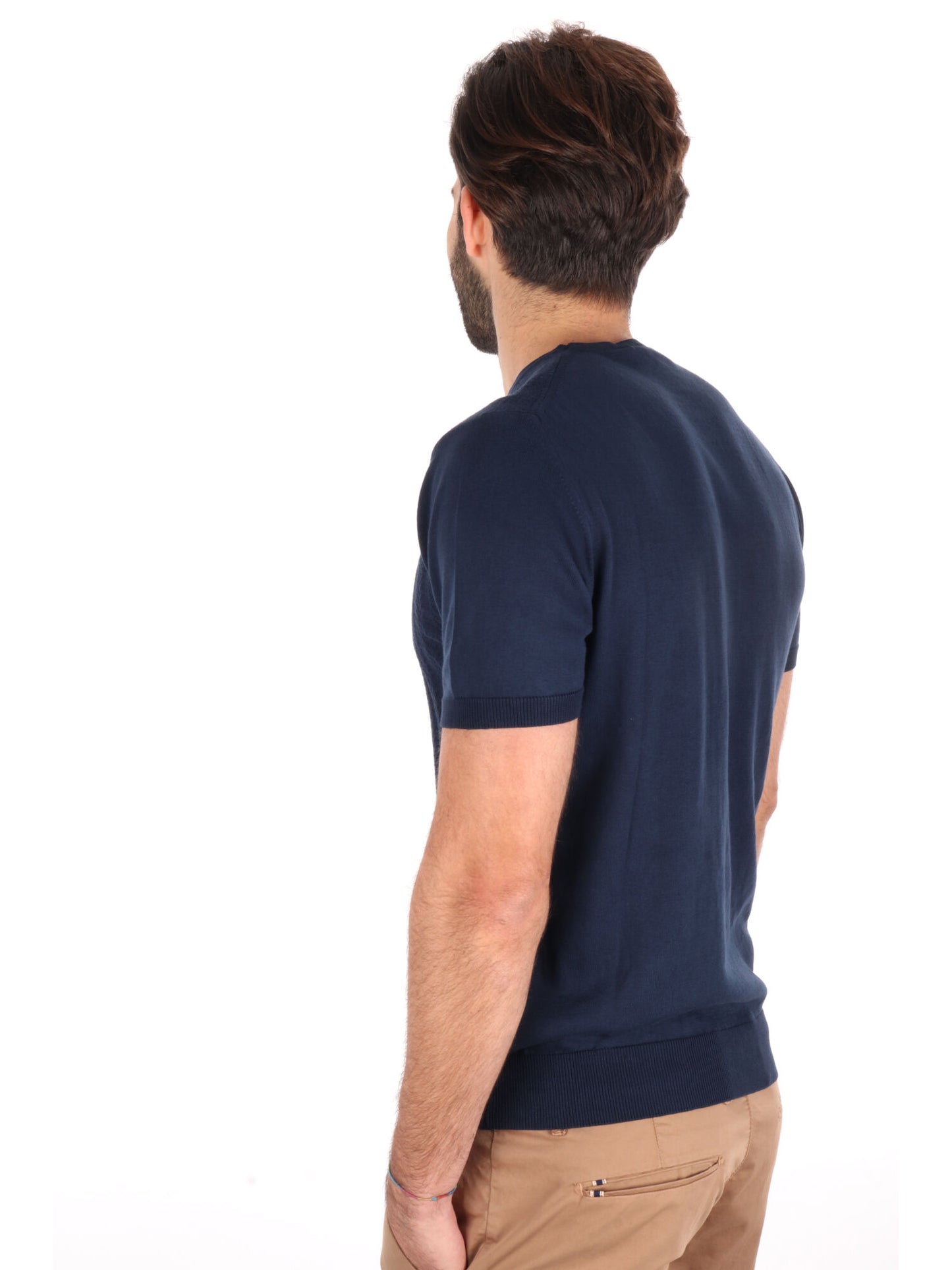 T-SHIRT IN MAGLIA TRAFORATA FB UOMO BLU