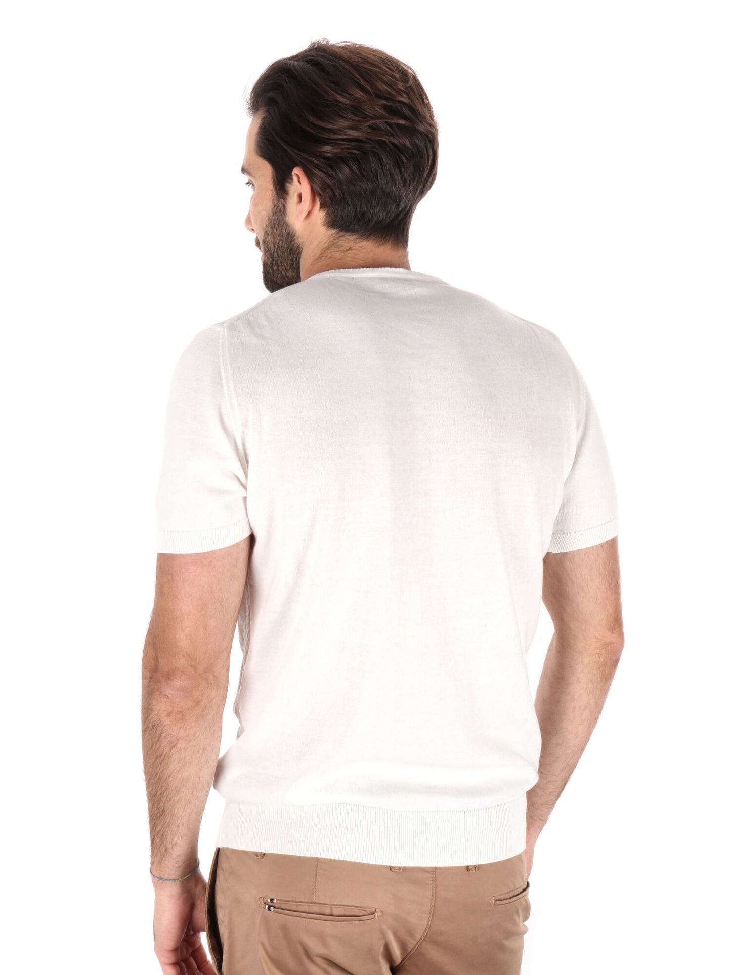 T-SHIRT IN MAGLIA TRAFORATA FB UOMO LATTE