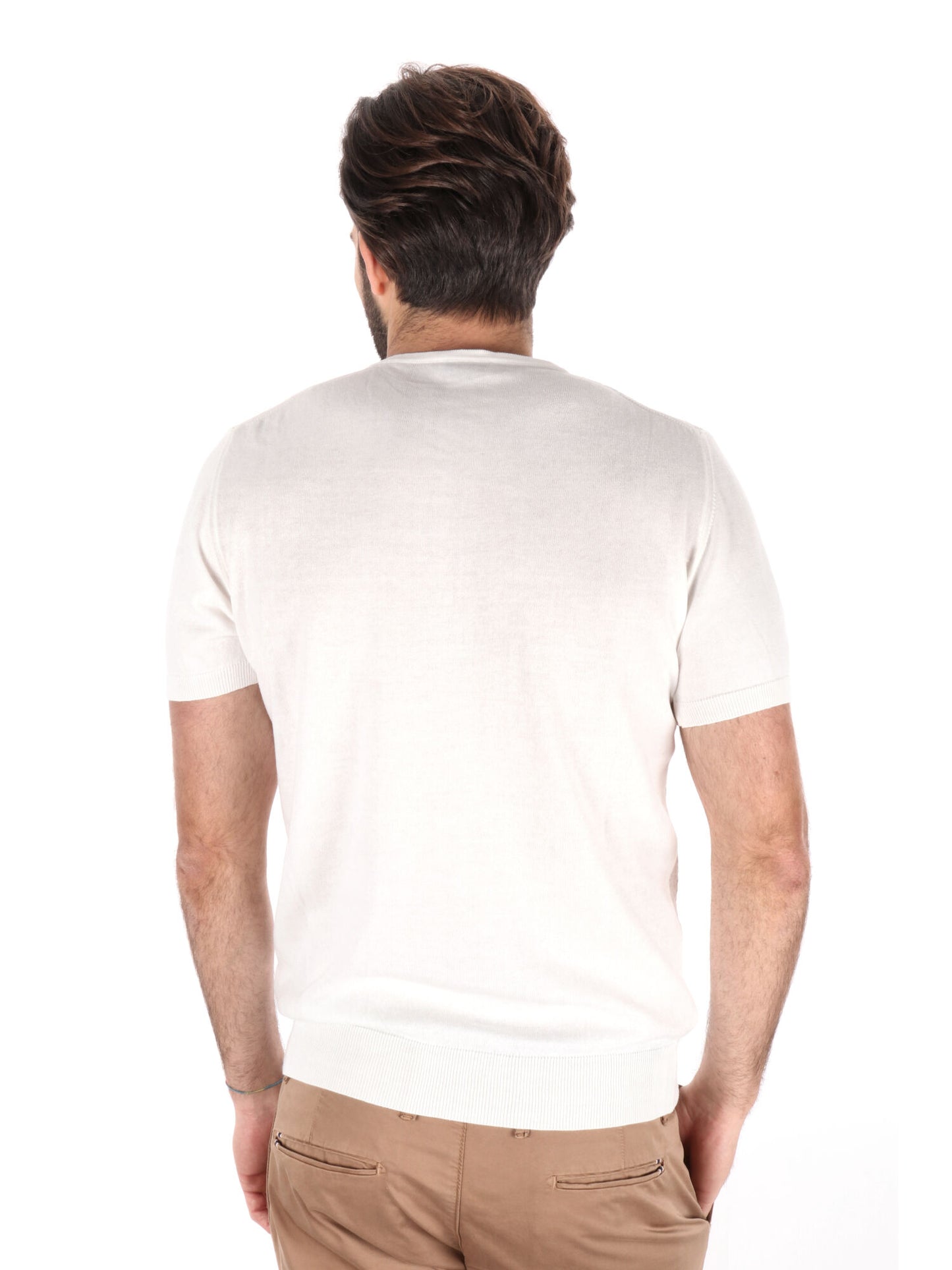 T-SHIRT IN MAGLIA TRAFORATA FB UOMO LATTE