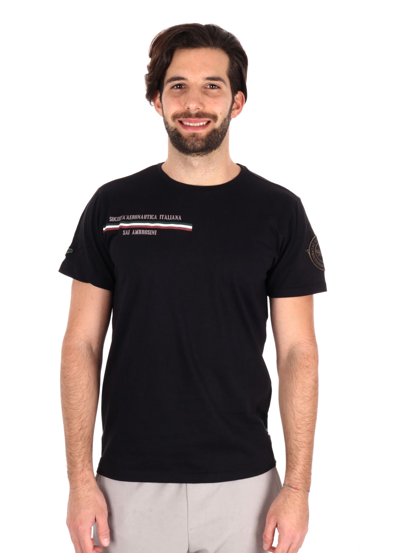 T-SHIRT AERONAUTICA ITALIANA UOMO NERO