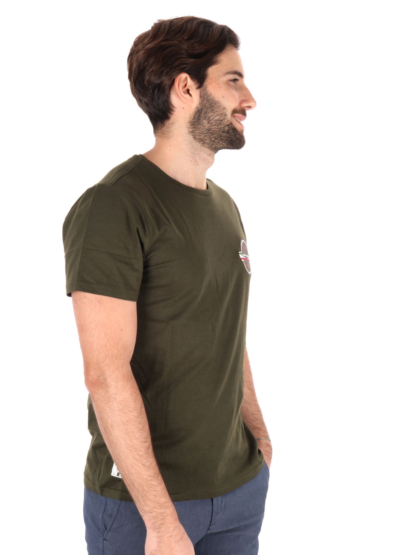 T-SHIRT AERONAUTICA ITALIANA UOMO VERDE MILITARE