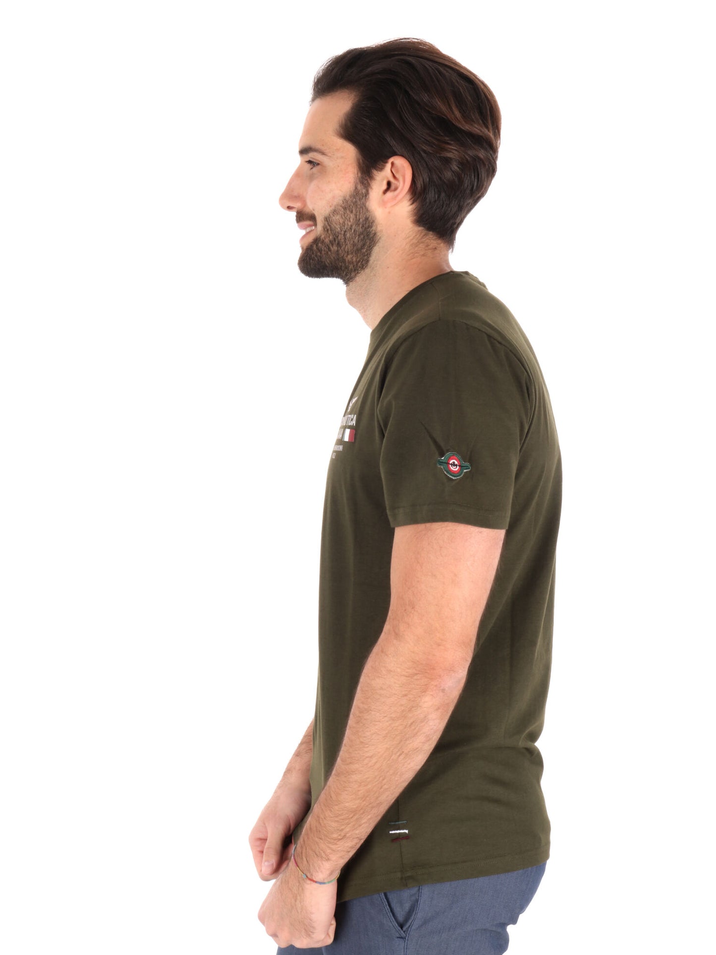 T-SHIRT AERONAUTICA ITALIANA UOMO VERDE MILITARE