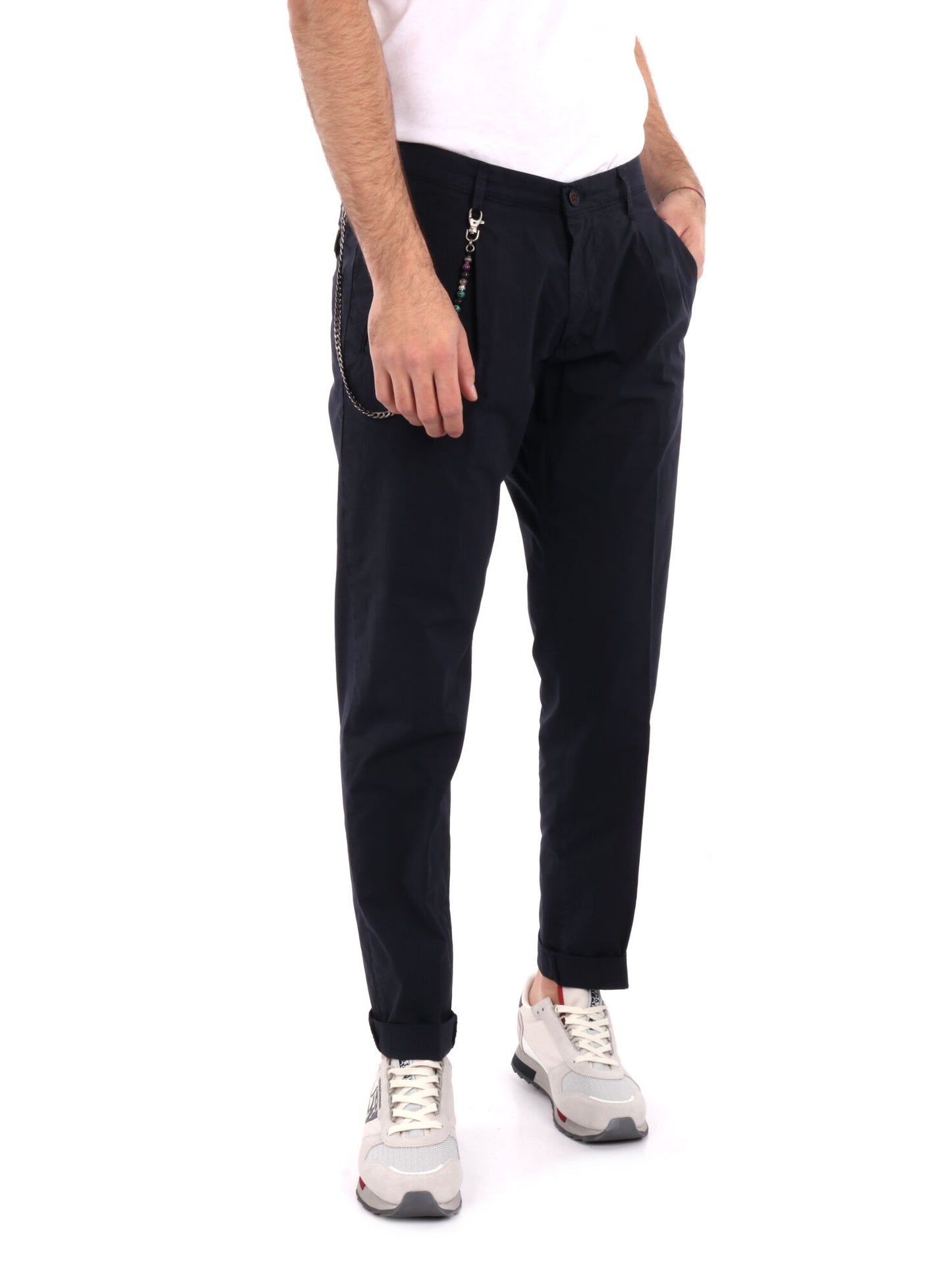PANTALONE IN TELA FB UOMO BLU