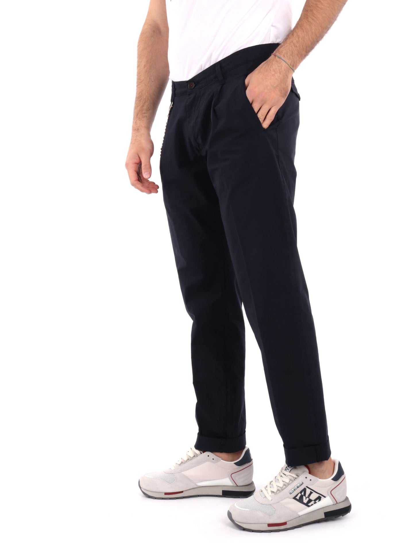 PANTALONE IN TELA FB UOMO BLU