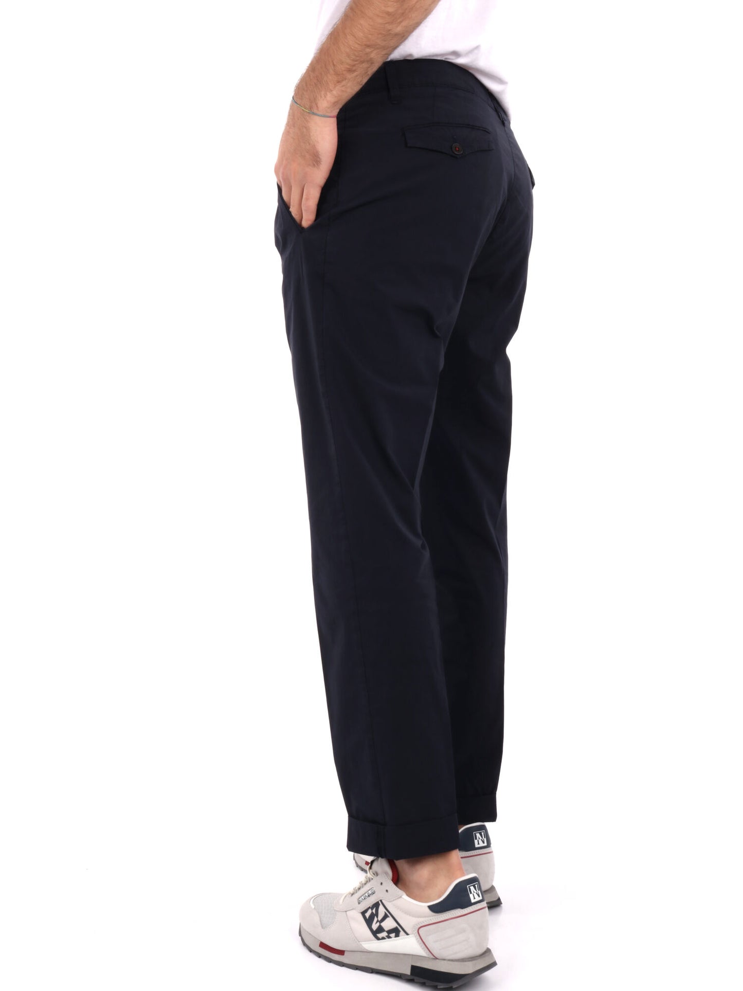 PANTALONE IN TELA FB UOMO BLU