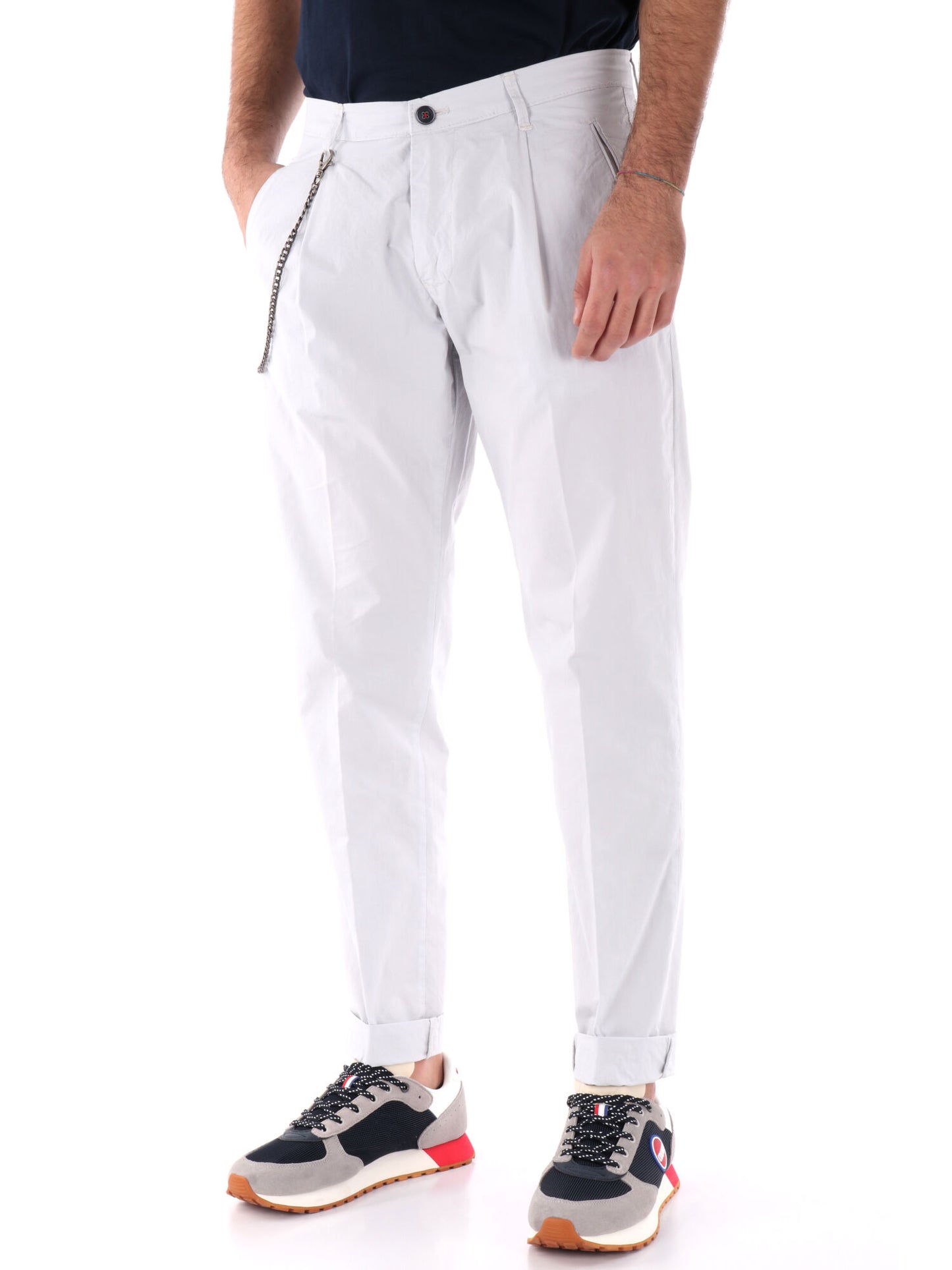 PANTALONE IN TELA FB UOMO GHIACCIO