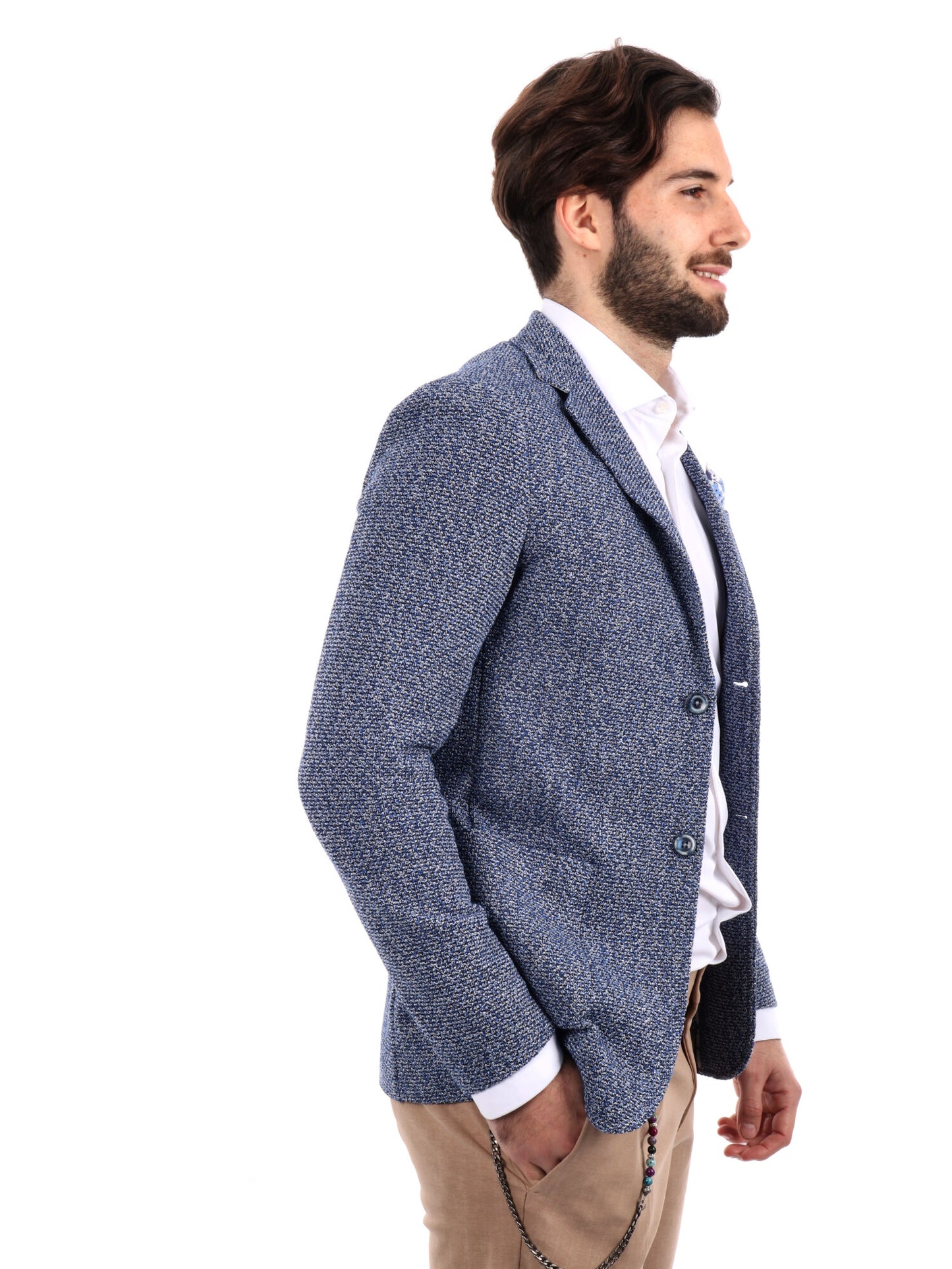 GIACCA IN MAGLIA FB UOMO INDACO