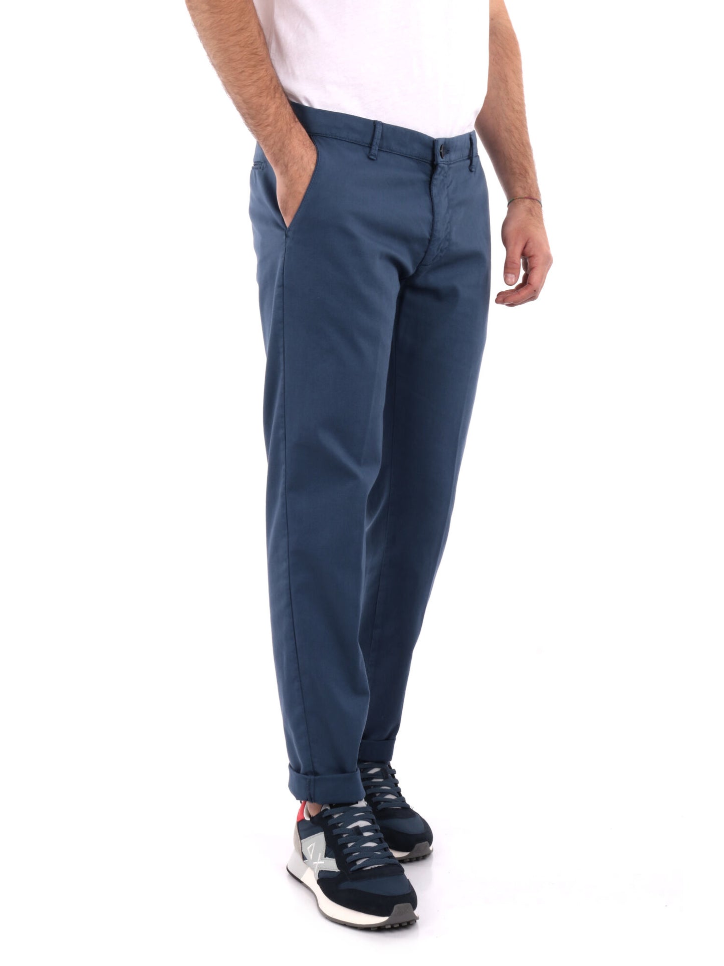 Pantalone Bill Indac blu da uomo slim in cotone stretch