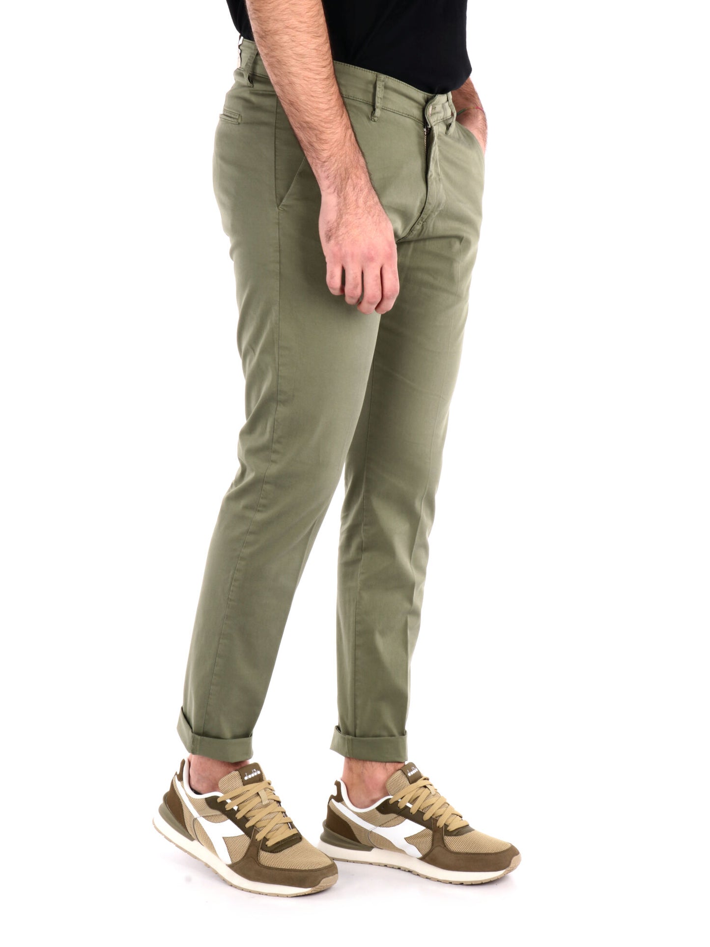 Pantaloni chino Bongo Salvi da uomo in verde salvia