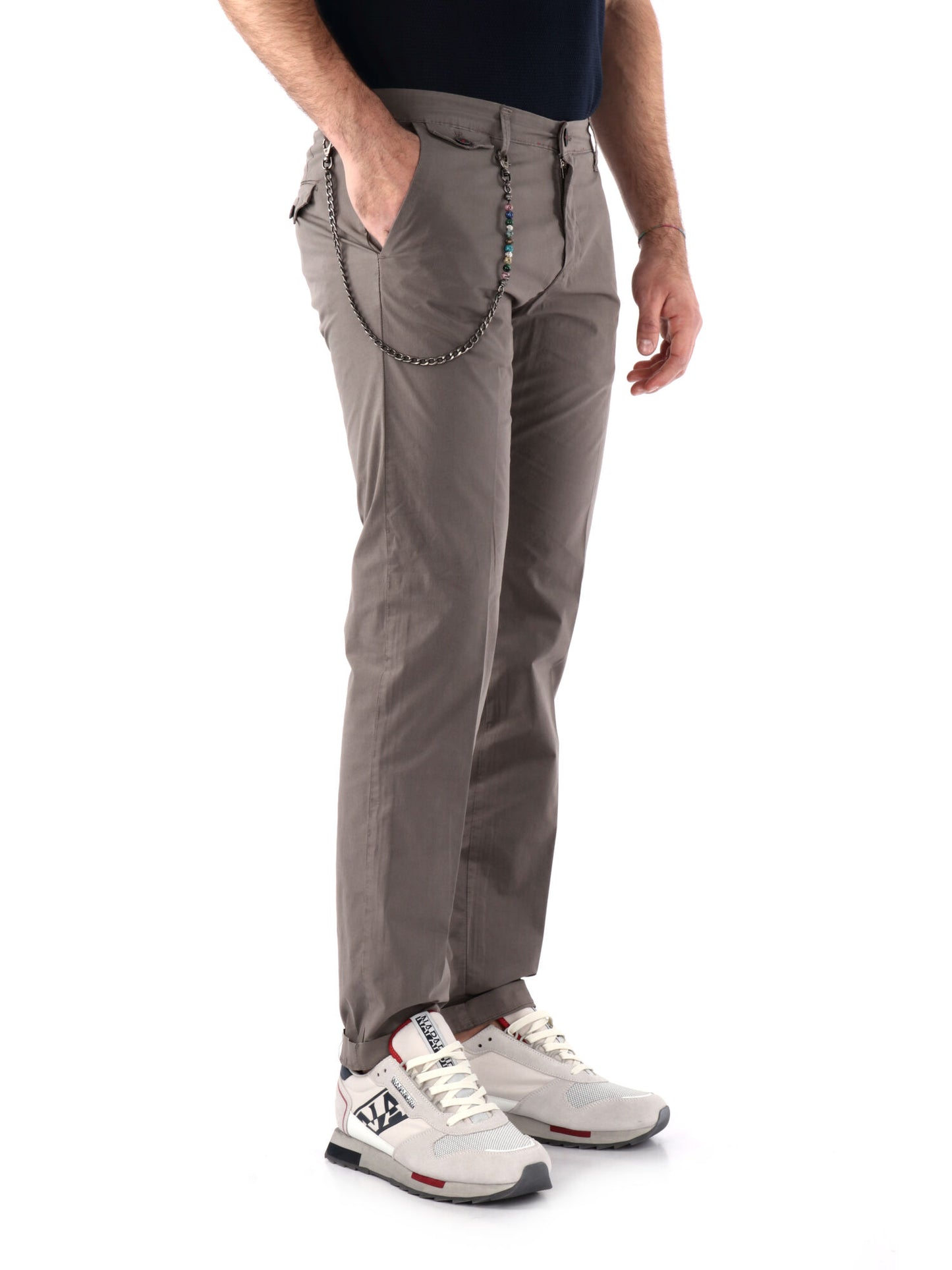 PANTALONE IN TELA FB UOMO FANGO