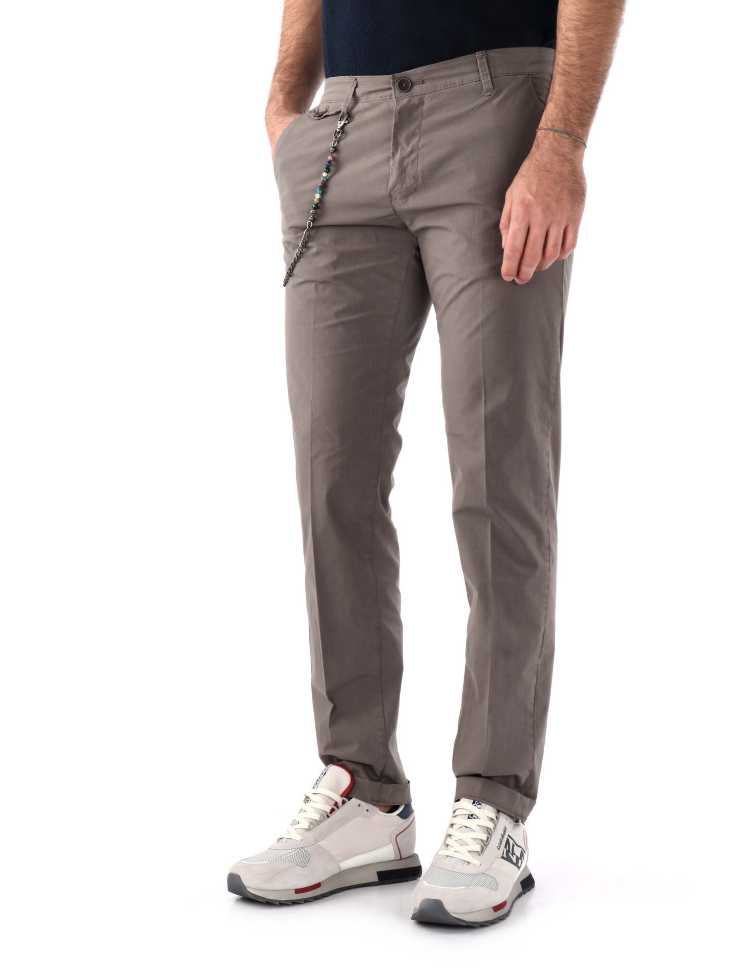 PANTALONE IN TELA FB UOMO FANGO