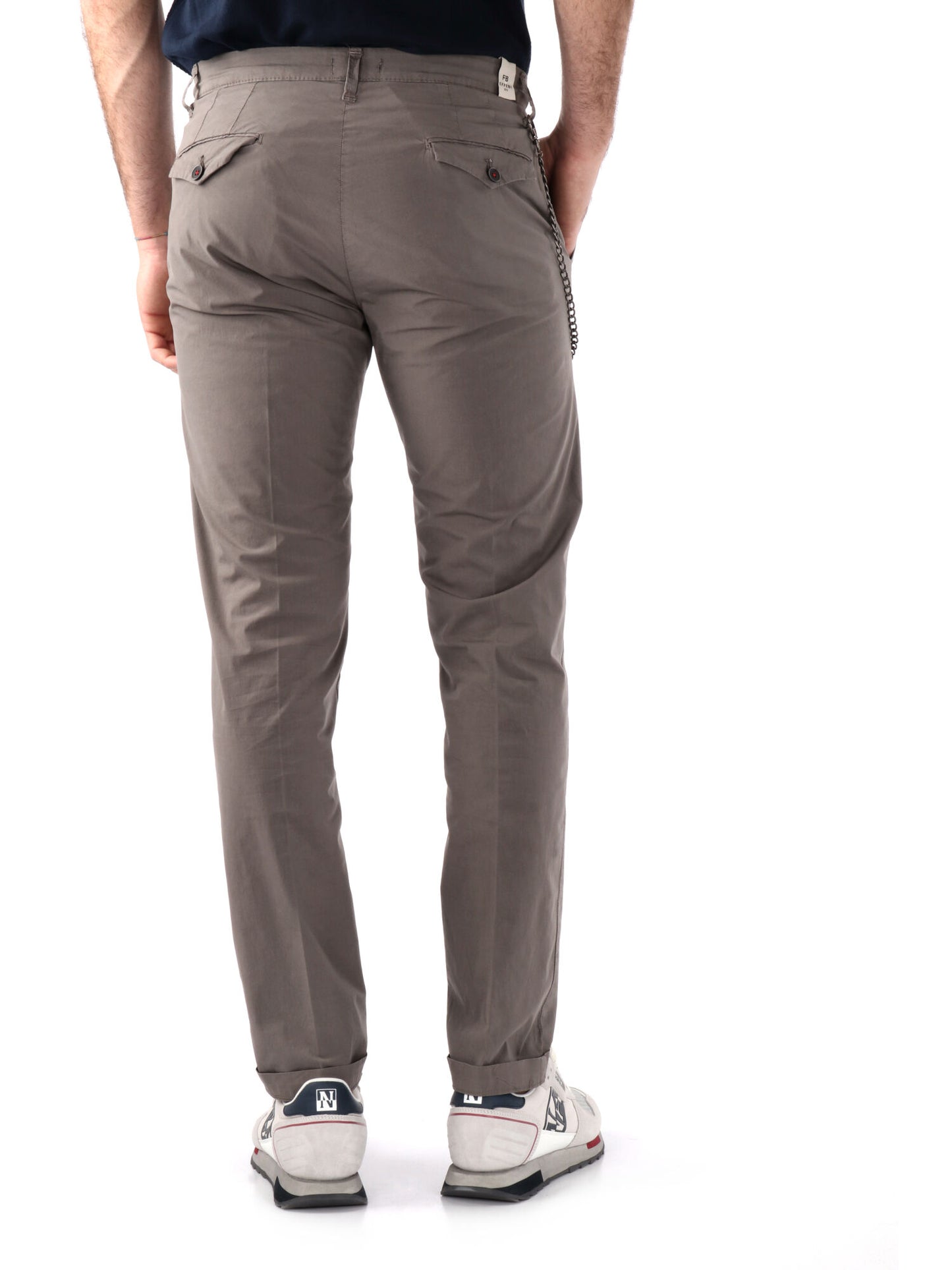 PANTALONE IN TELA FB UOMO FANGO