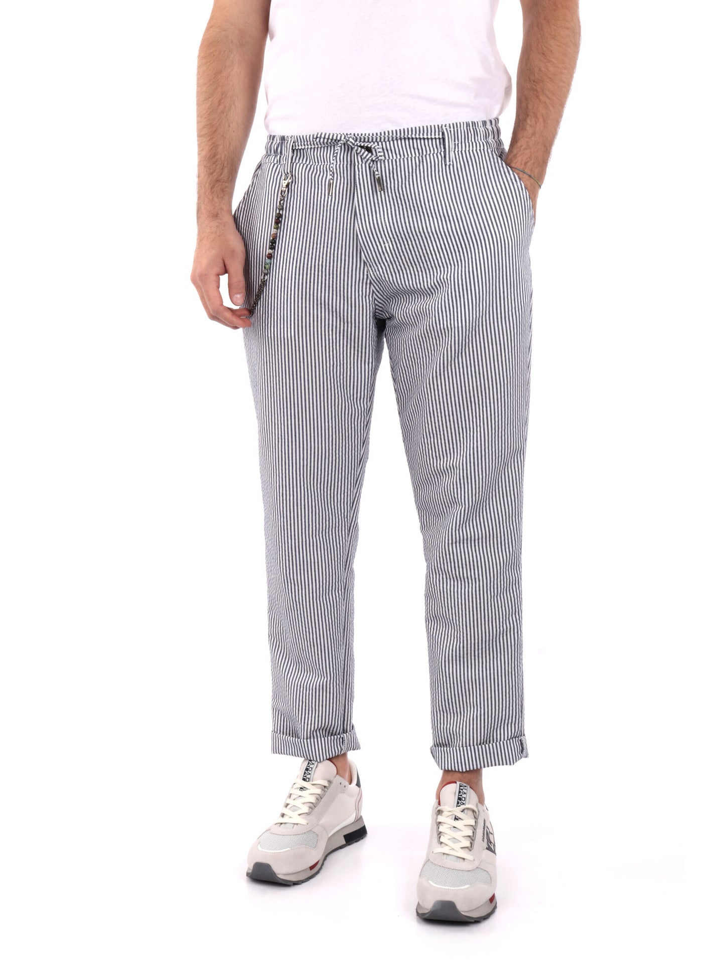 PANTALACCIO SEELS FB UOMO BIANCO-BLU
