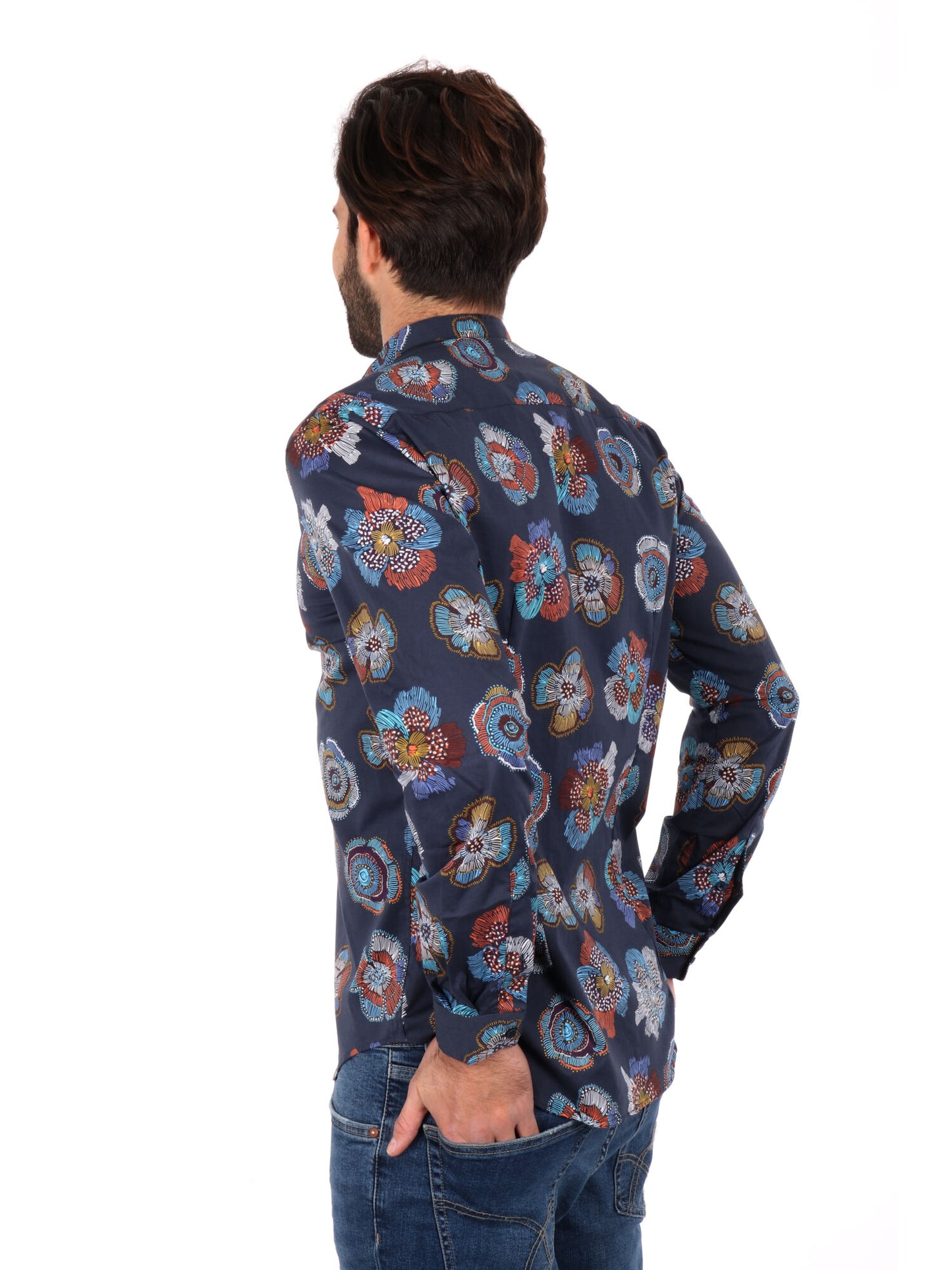 CAMICIA COLLETTO COREANO FB UOMO BLU