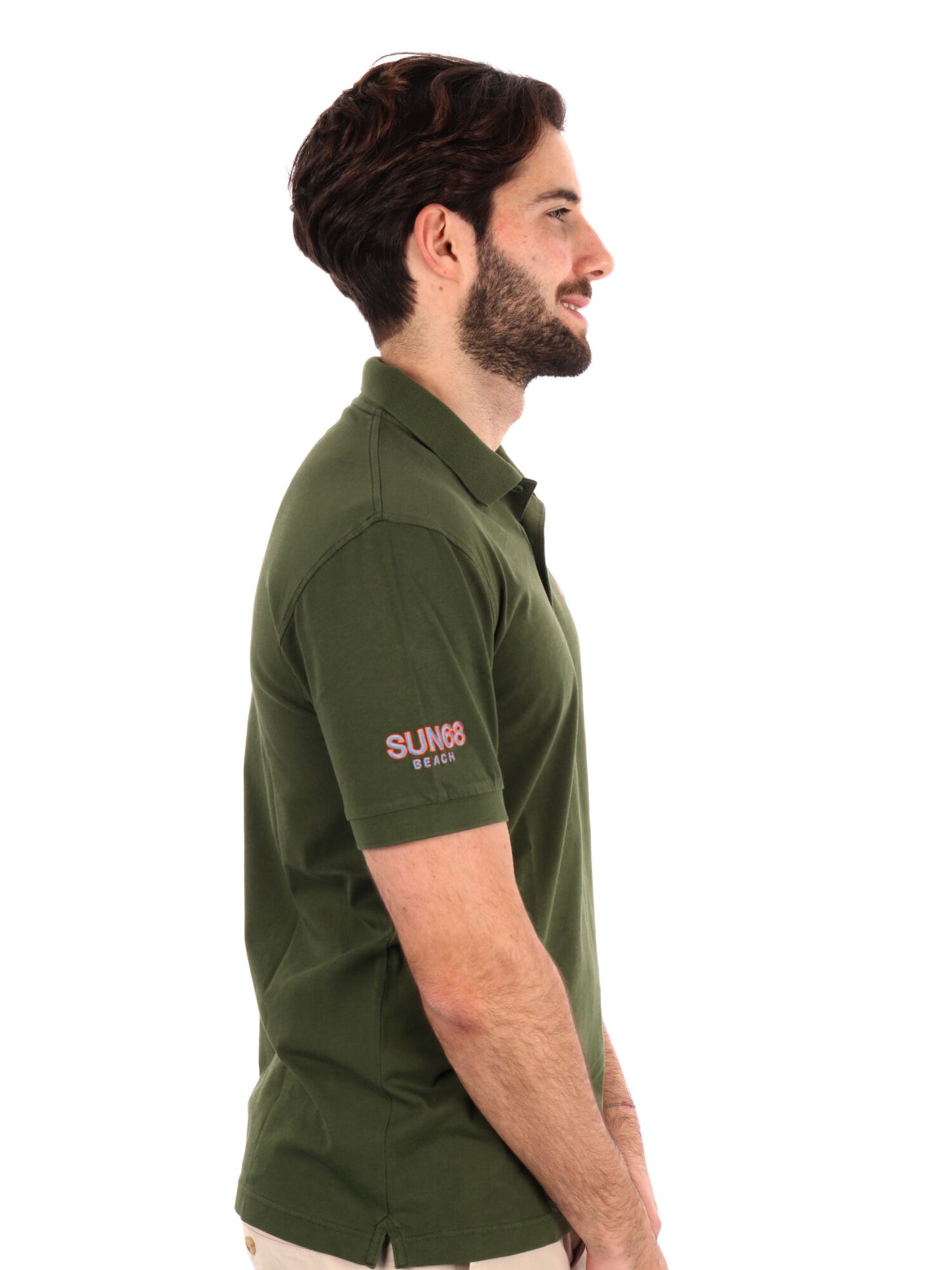 POLO IN JERSEY SUN68 UOMO VERDE MILITARE