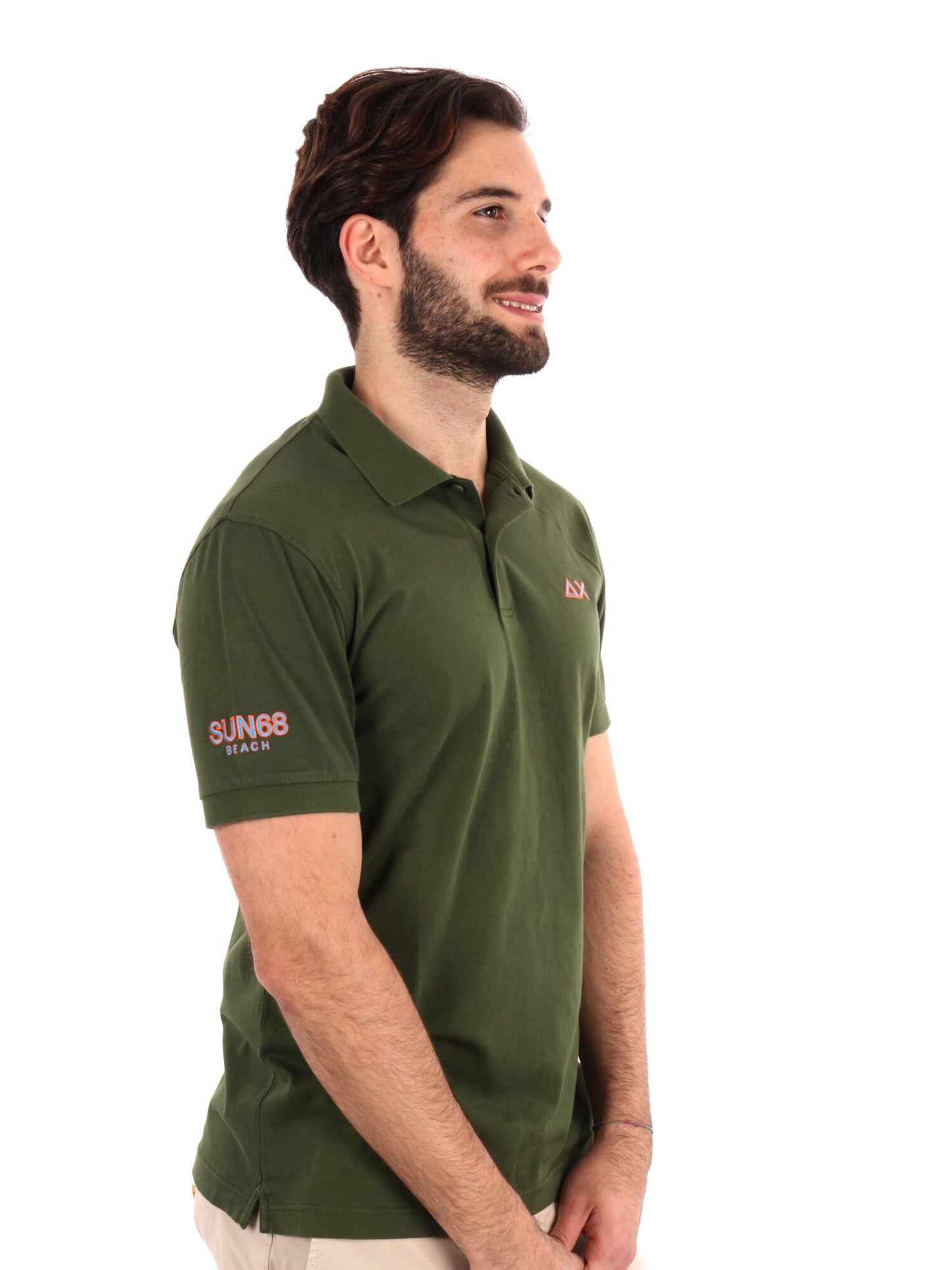 POLO IN JERSEY SUN68 UOMO VERDE MILITARE