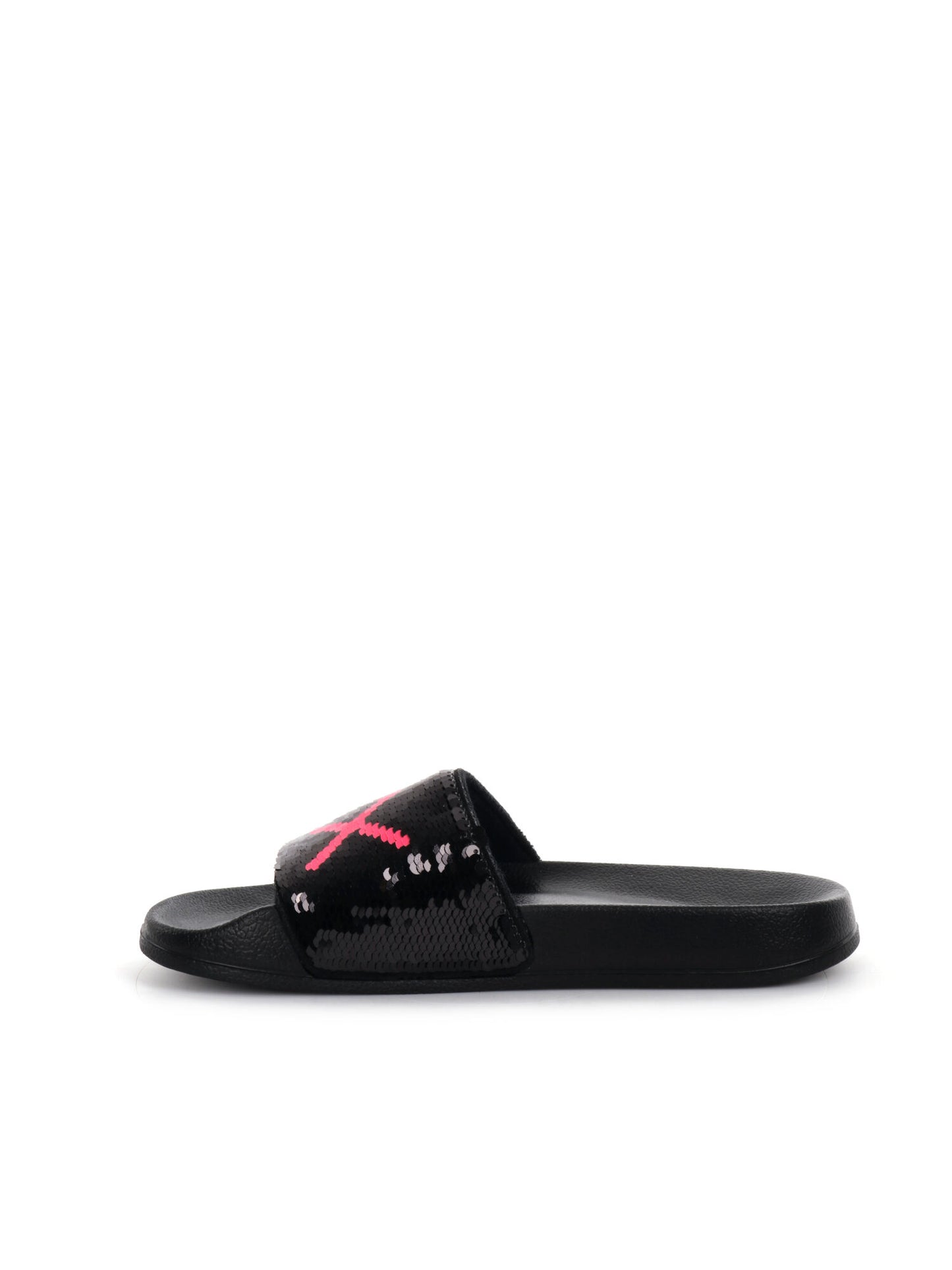 CIABATTA SLIPPERS PAILLETTES SUN68 DONNA NERO FUXIA