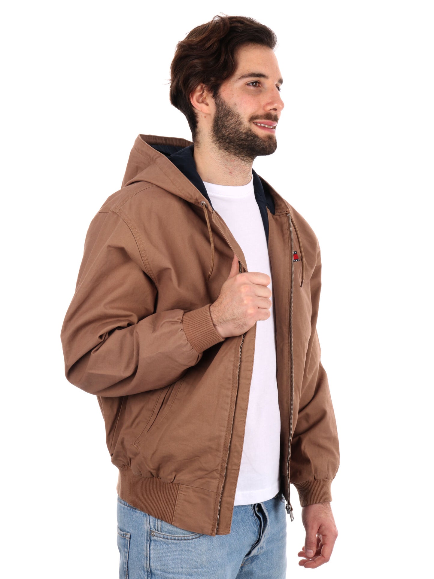 GIACCA COTTON HOODE TOMMY JEANS UOMO BEIGE
