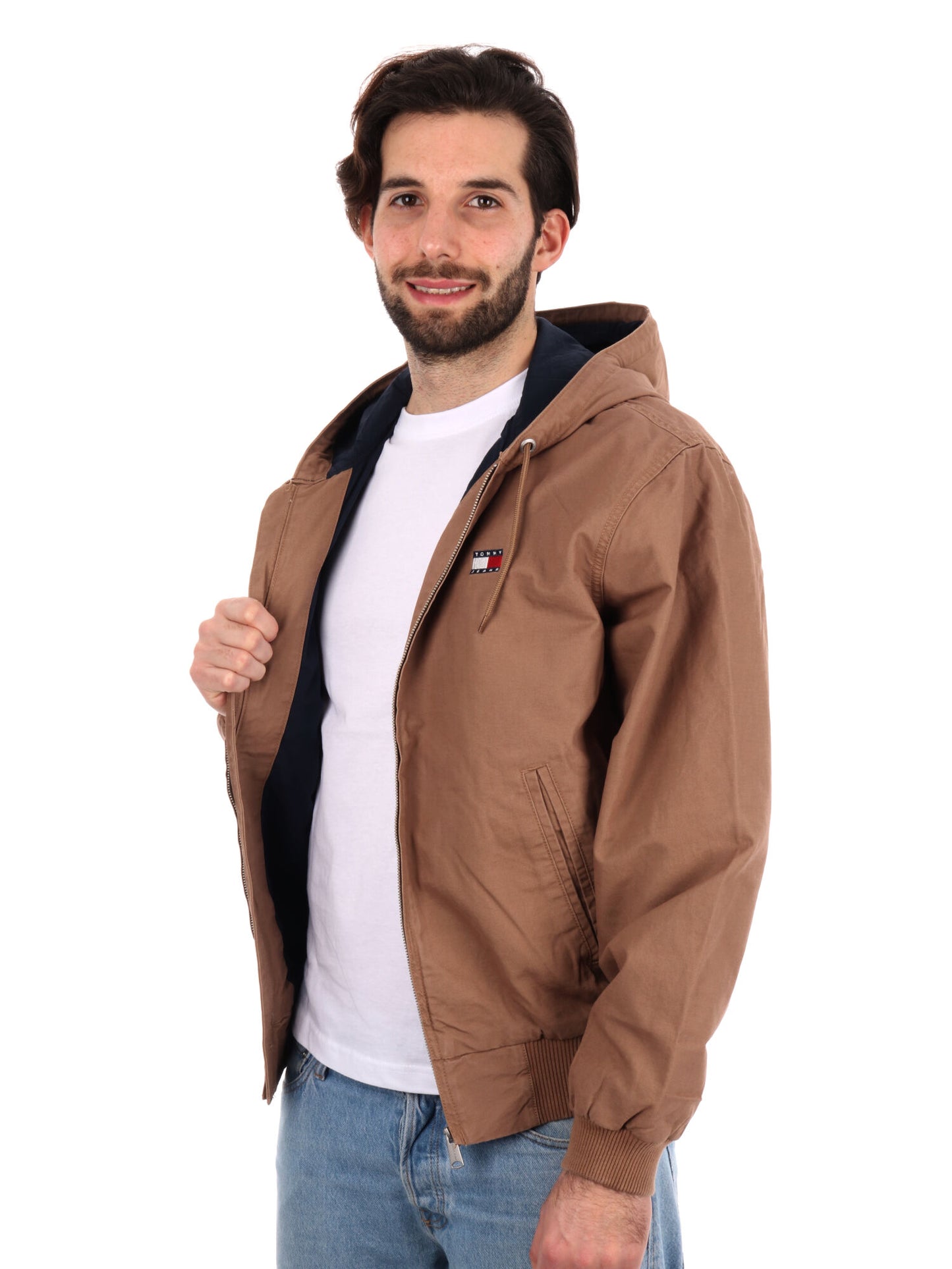 GIACCA COTTON HOODE TOMMY JEANS UOMO BEIGE