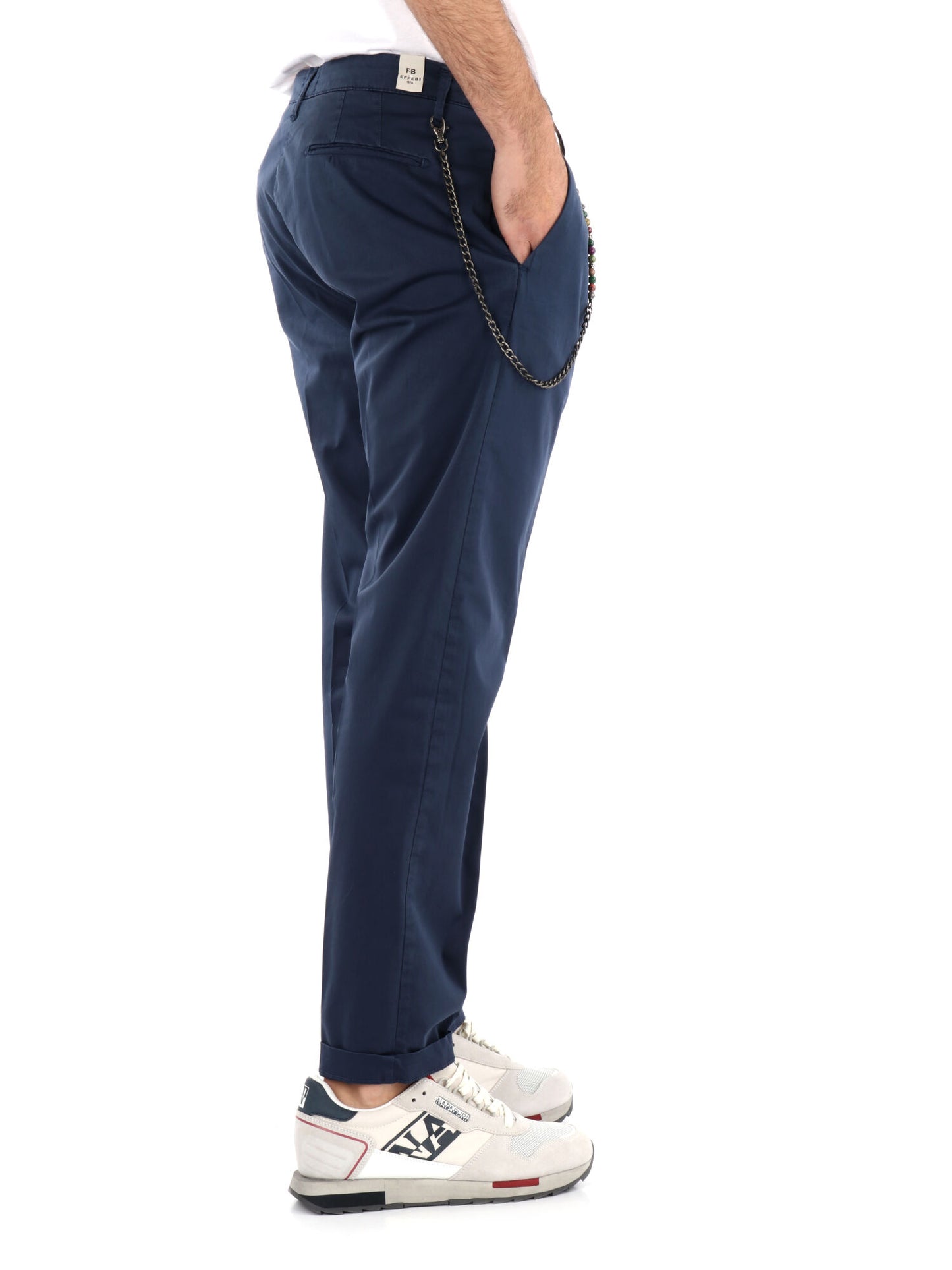 PANTALONE CON PENCE E CATENA FB UOMO BLU MEDIO
