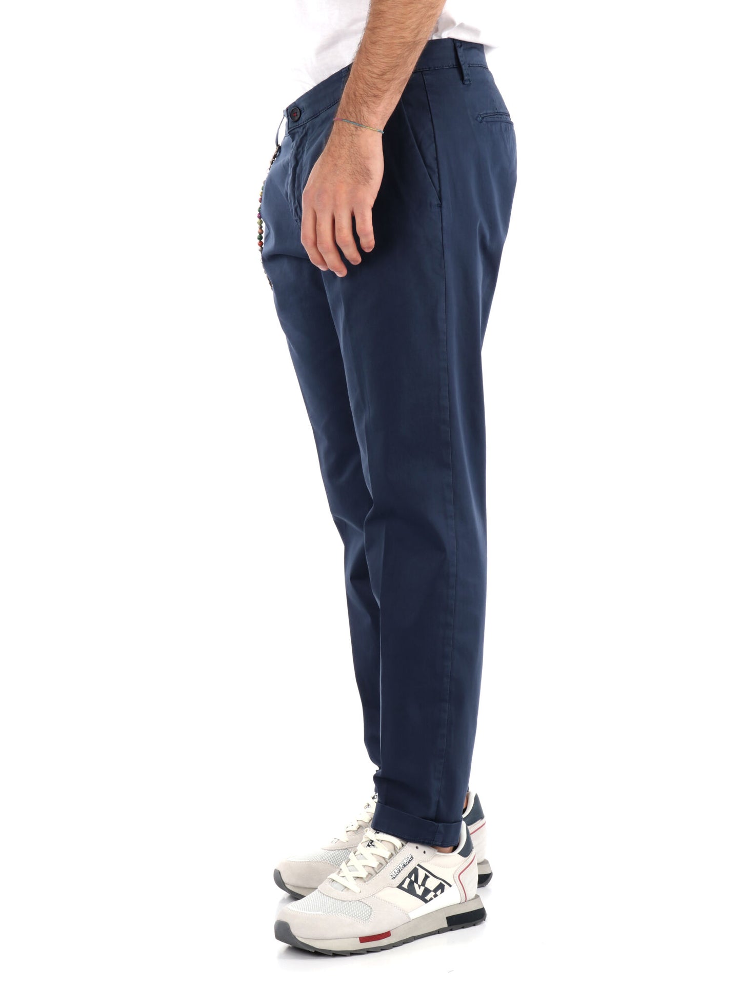 PANTALONE CON PENCE E CATENA FB UOMO BLU MEDIO