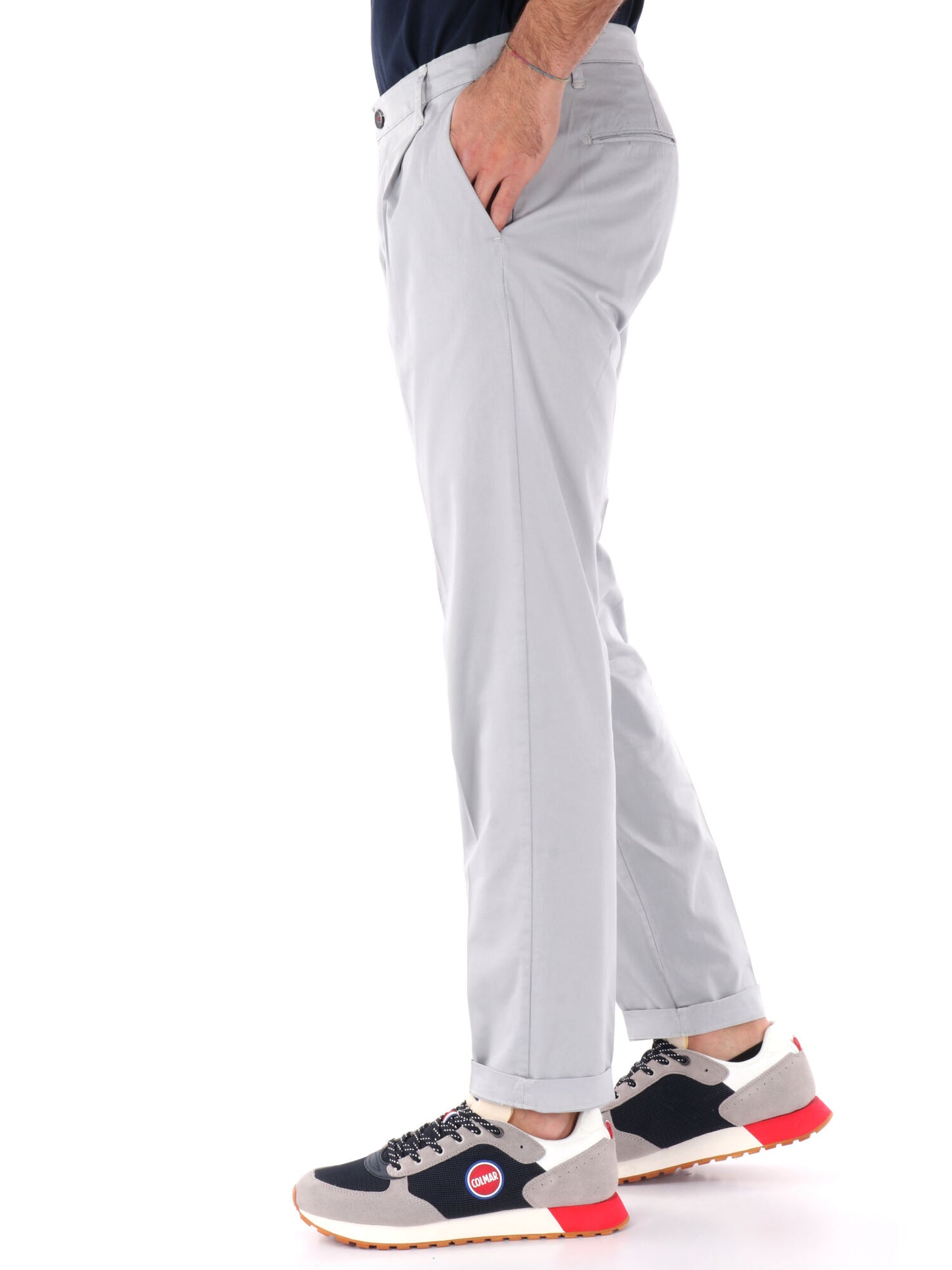 PANTALONE CON PENCE E CATENA FB UOMO PERLA