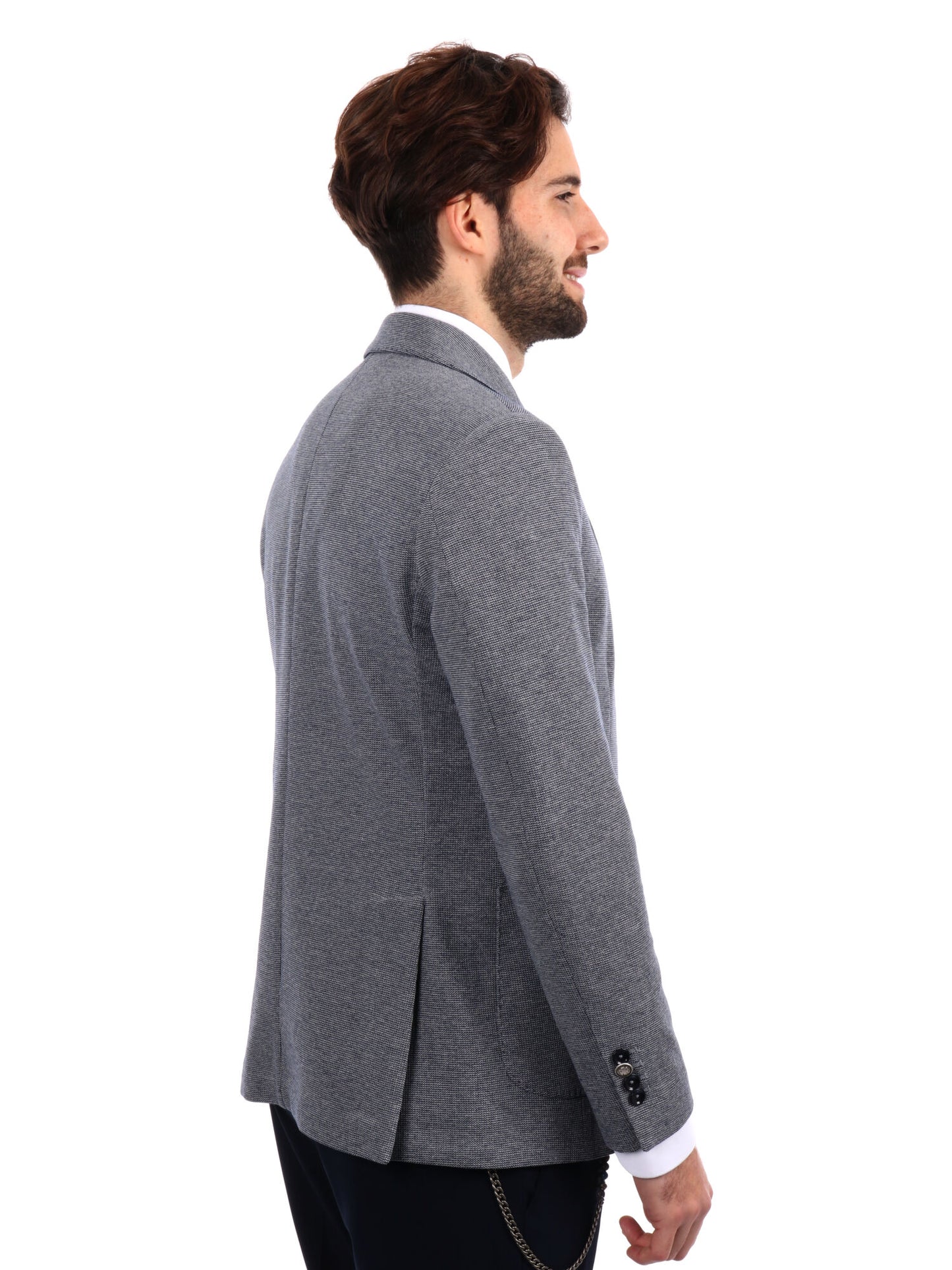GIACCA IN MAGLIA DROP 4 FB UOMO GRIGIO BLU