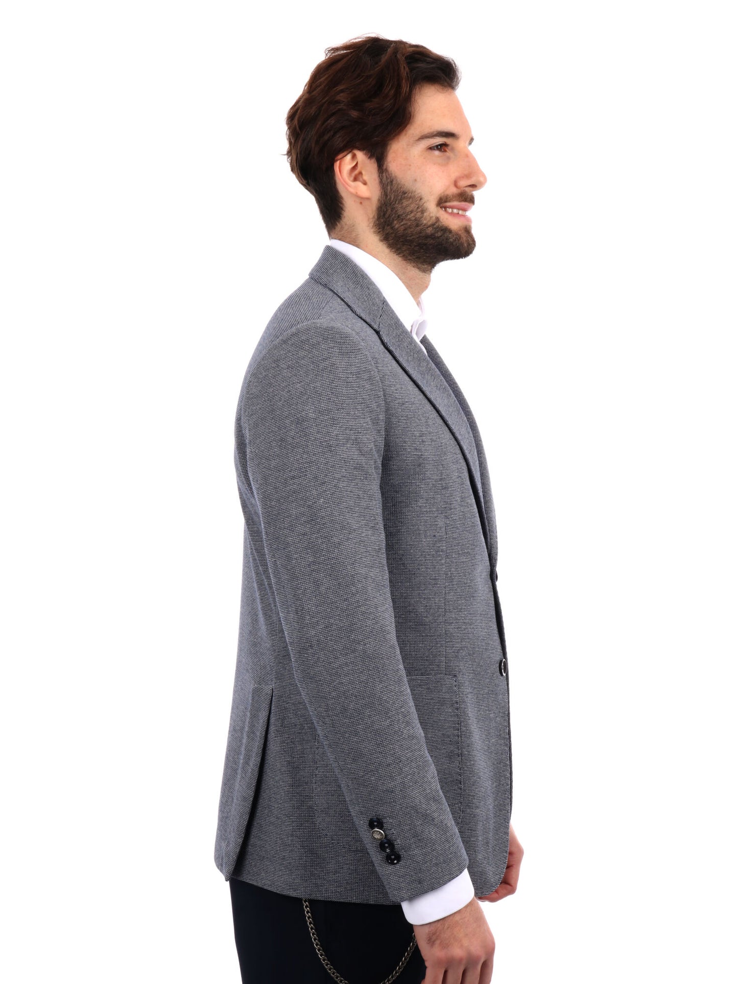 GIACCA IN MAGLIA DROP 4 FB UOMO GRIGIO BLU