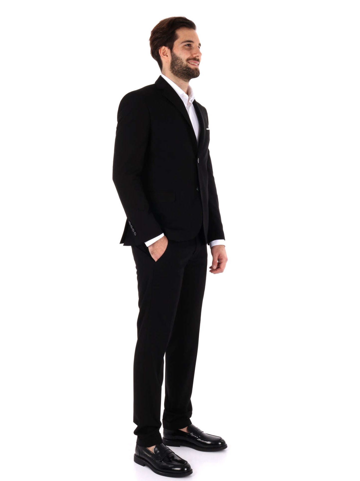 Abito monopetto slim fit FB da uomo in nero elegante e versatile