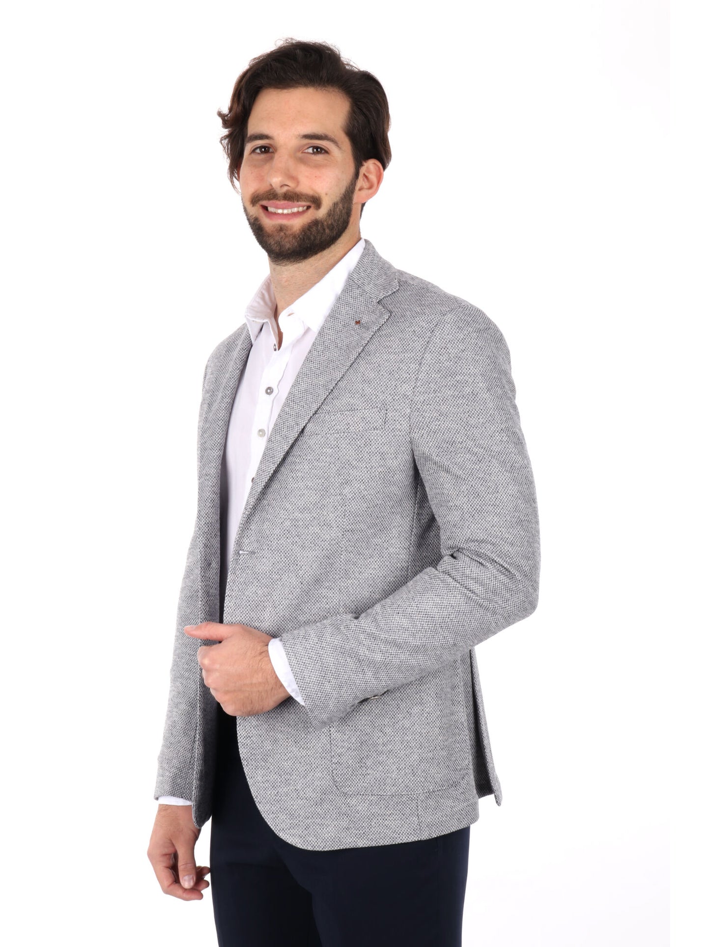 GIACCA MONOPETTO FB UOMO BLU-PANNA