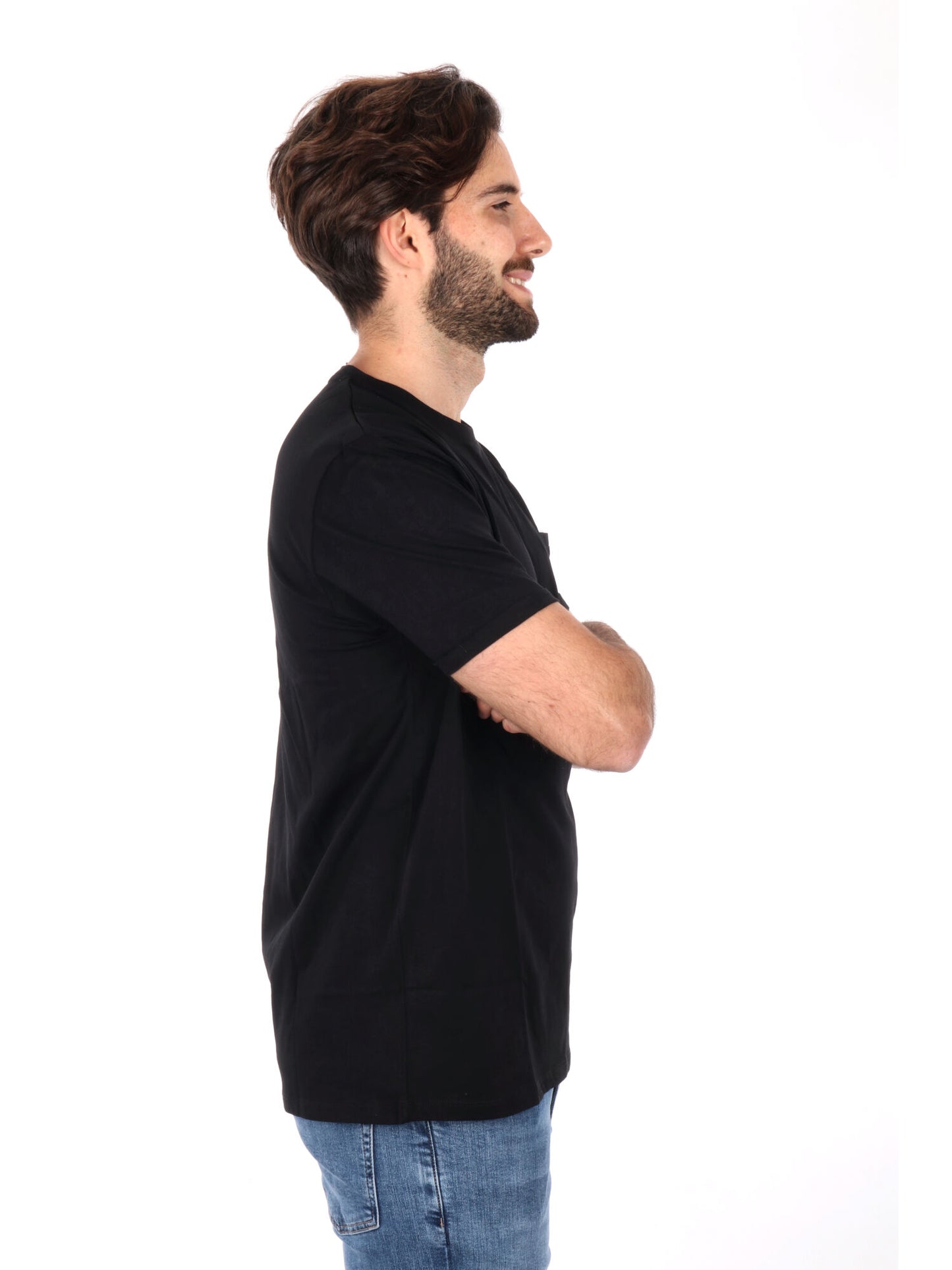 T-SHIRT CON TASCHINO GIANNI LUPO UOMO NERO