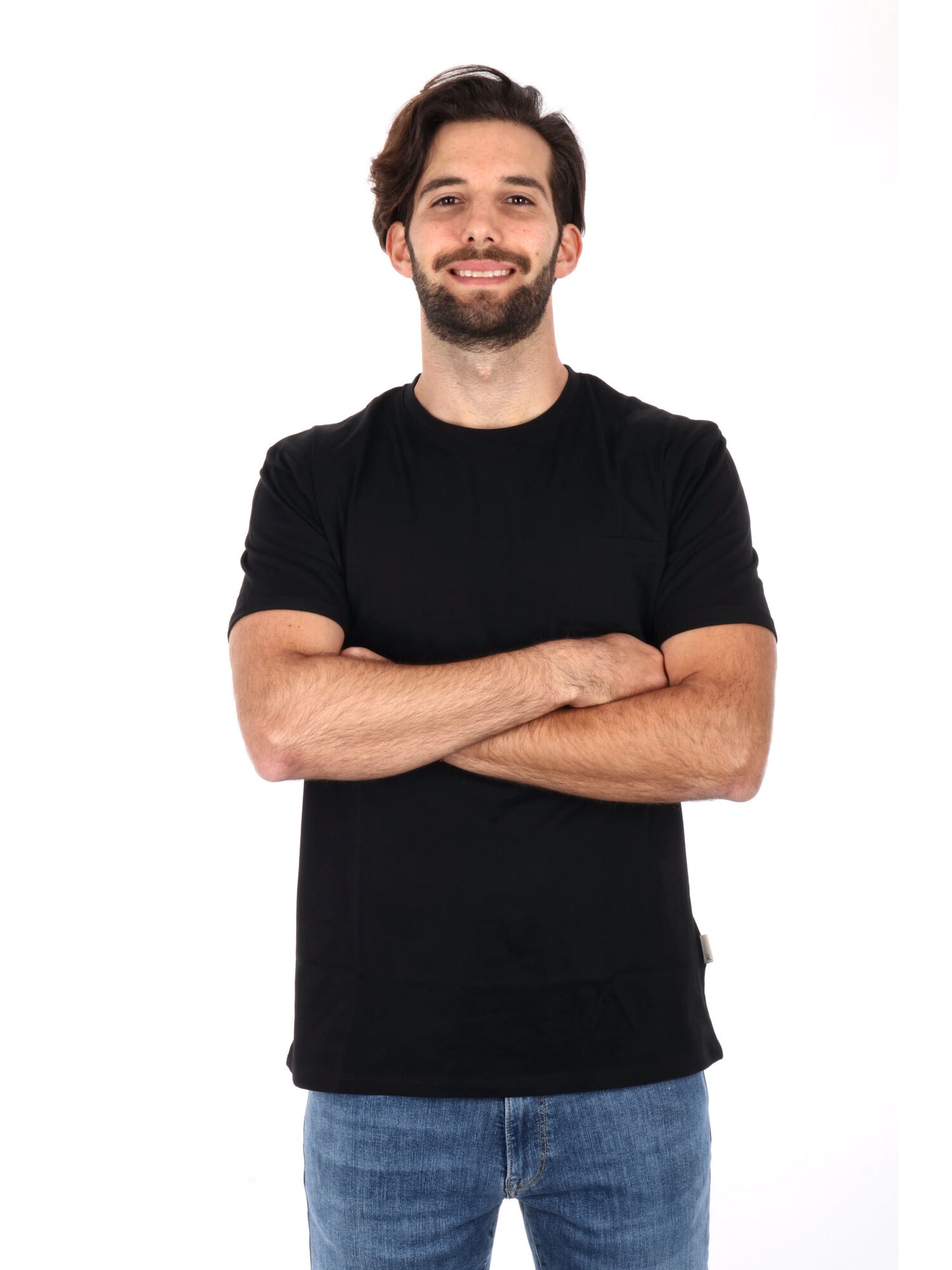 T-SHIRT CON TASCHINO GIANNI LUPO UOMO NERO