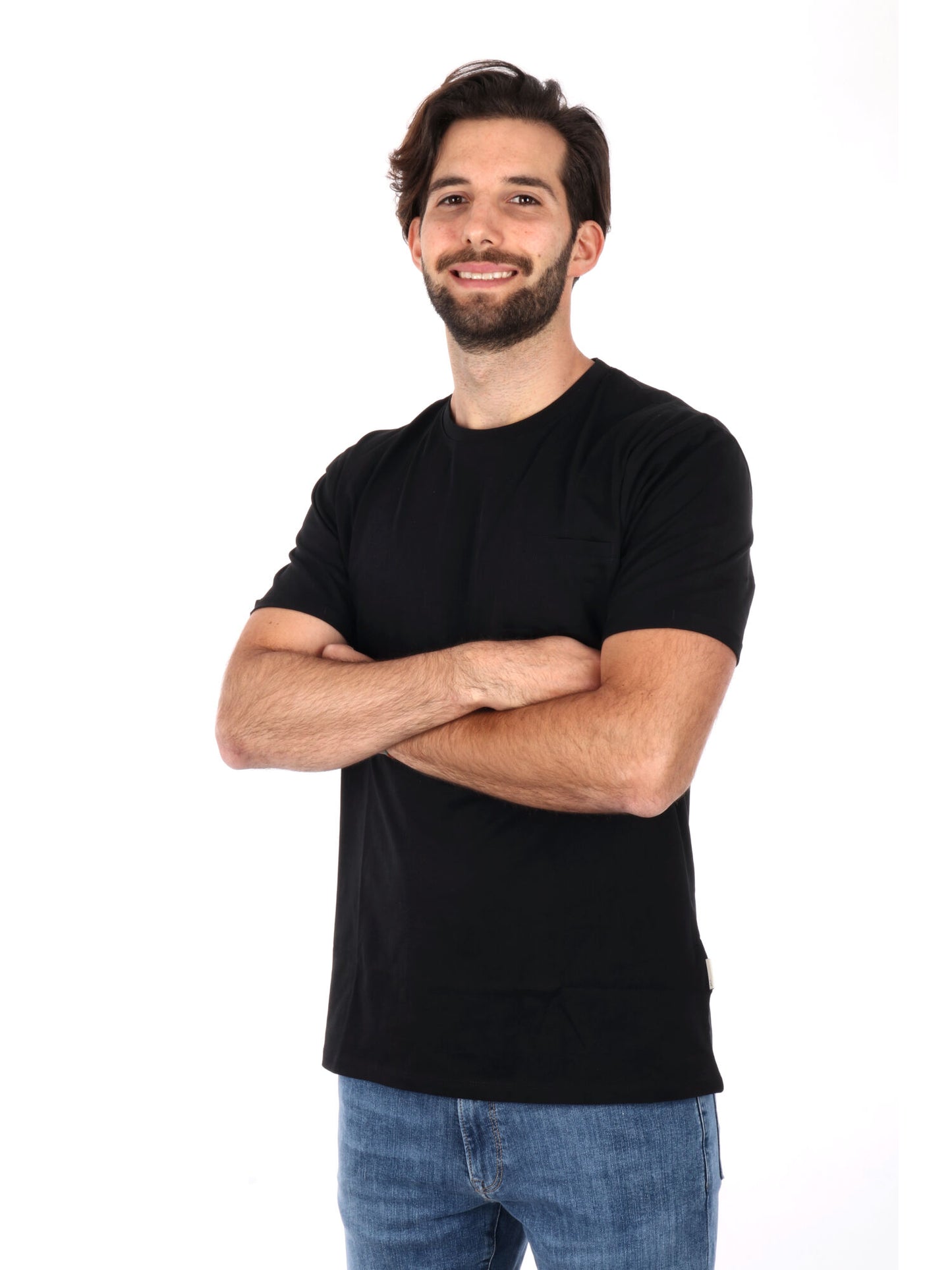 T-SHIRT CON TASCHINO GIANNI LUPO UOMO NERO