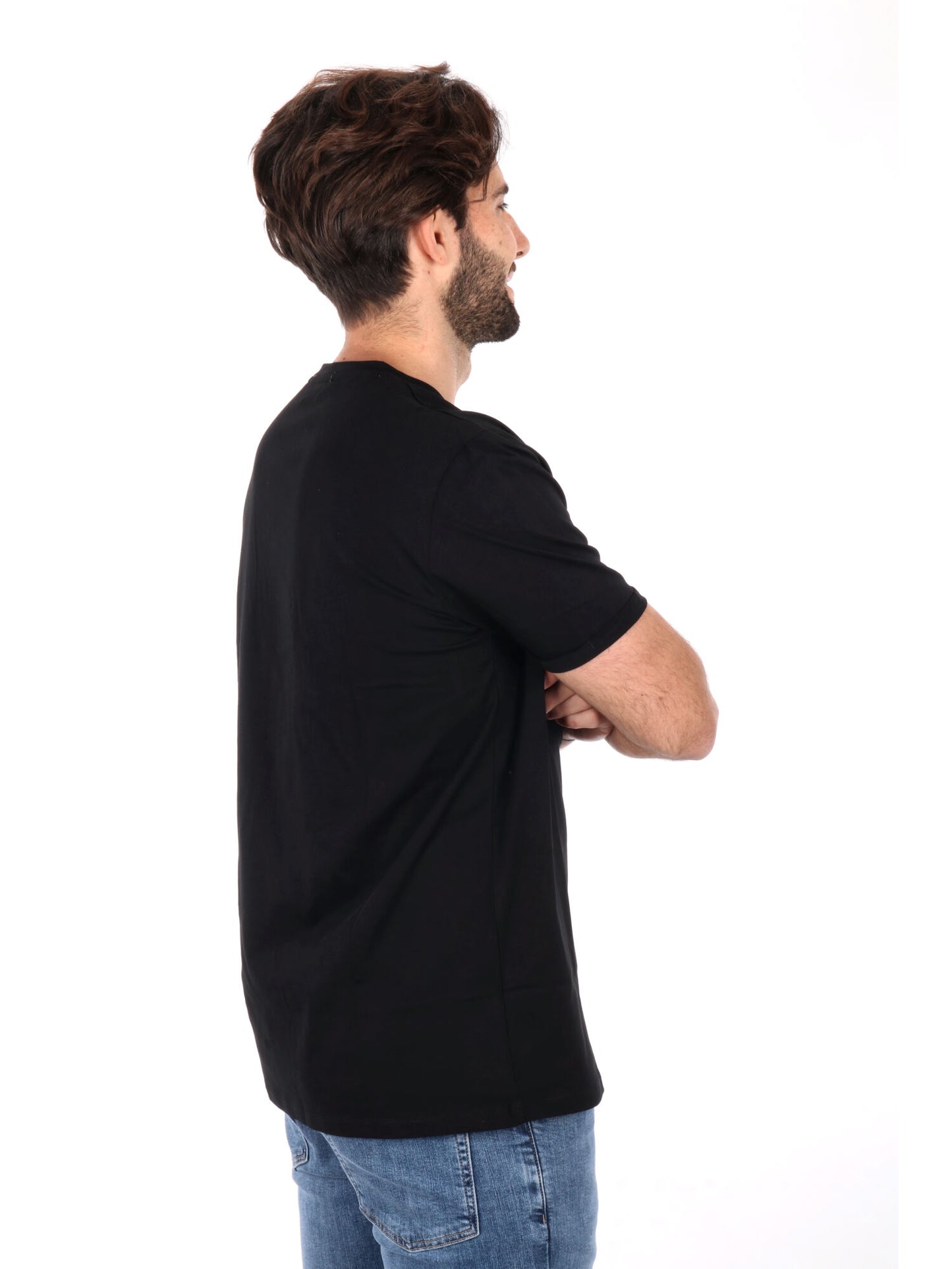 T-SHIRT CON TASCHINO GIANNI LUPO UOMO NERO