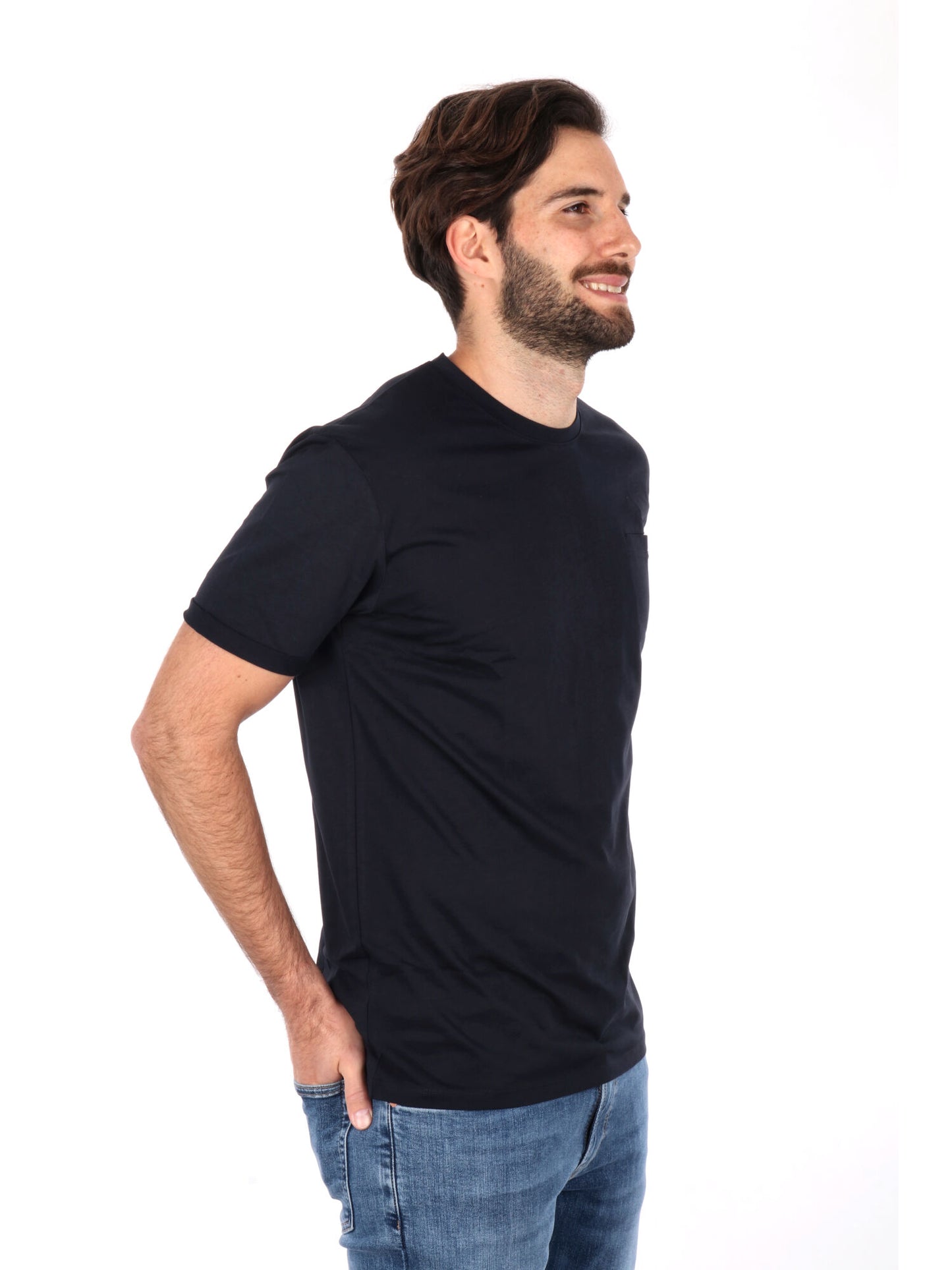 T-SHIRT CON TASCHINO GIANNI LUPO UOMO BLU