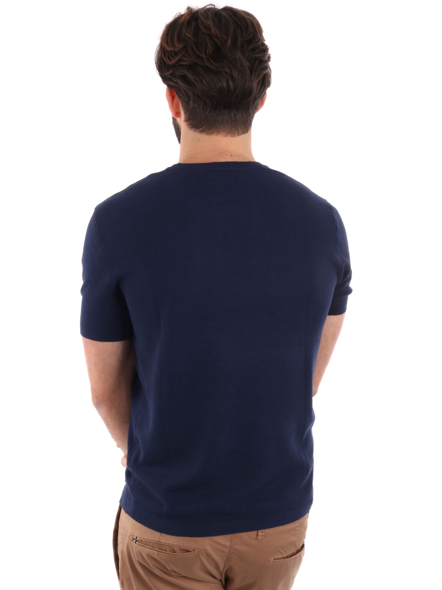 T-SHIRT IN MAGLIA GIANNI LUPO UOMO BLU