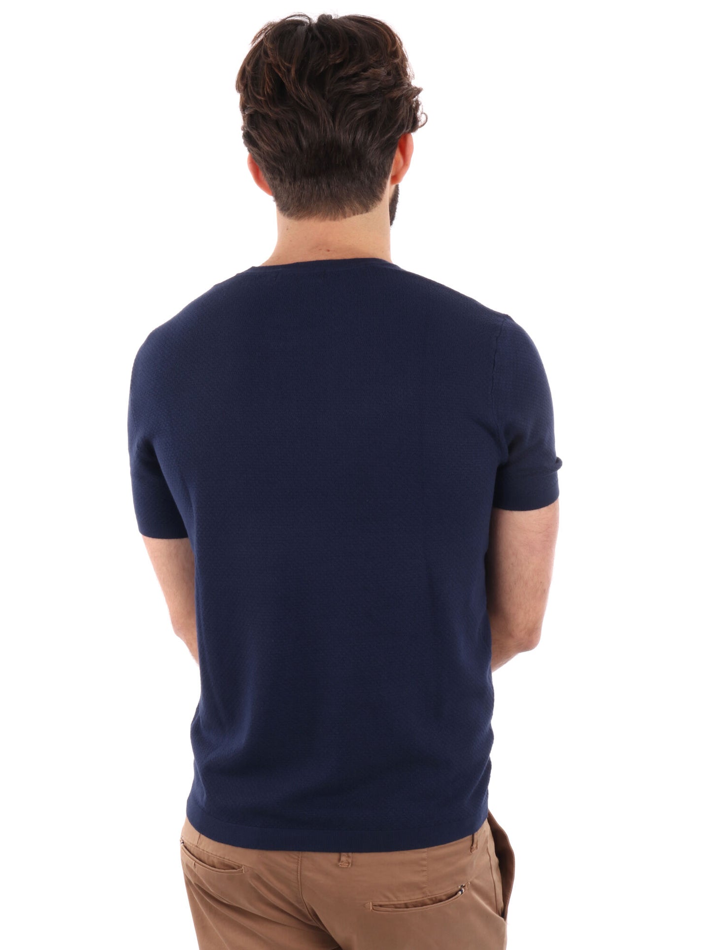 T-SHIRT IN MAGLIA GIANNI LUPO UOMO BLU