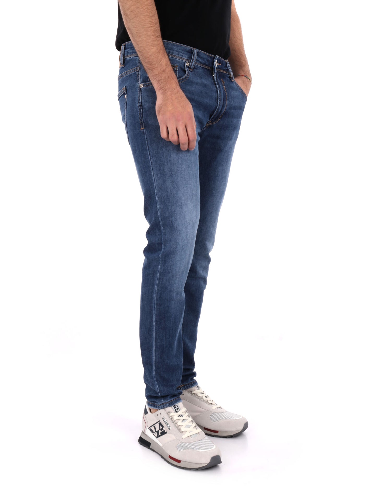 Jeans Kevin Gianni Lupo da uomo in denim blu casual