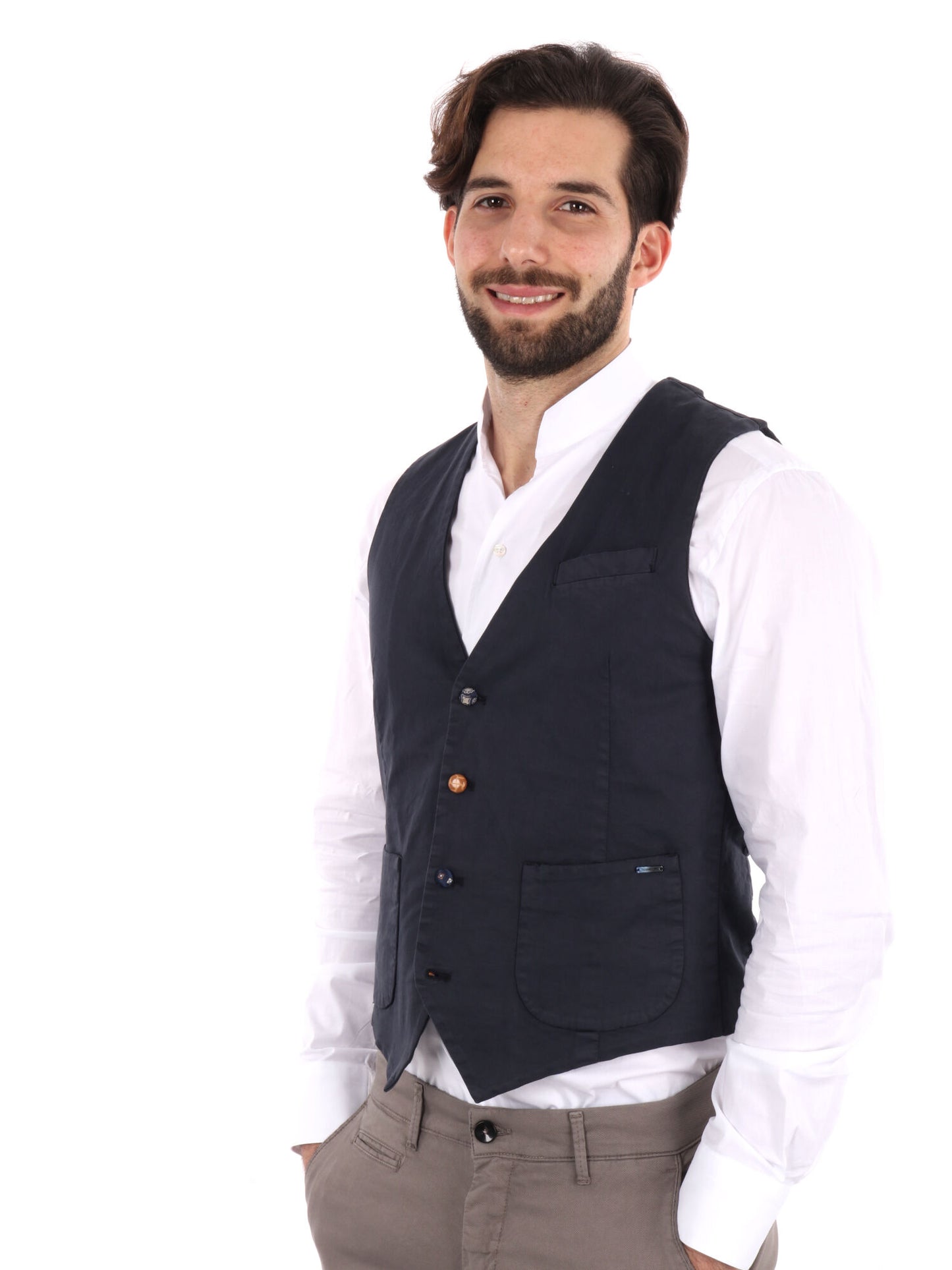 GILET GIANNI LUPO UOMO BLU