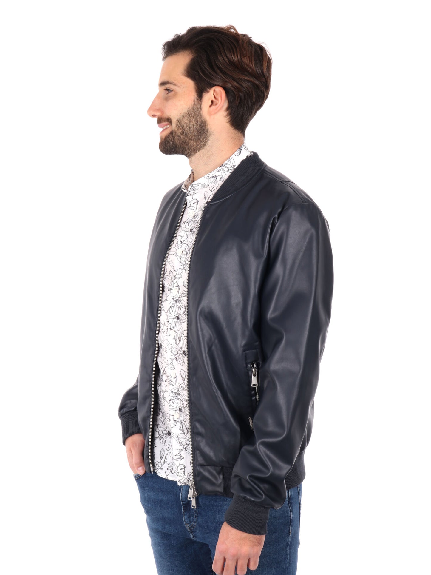 GIUBBINO BOMBER GIANNI LUPO UOMO BLU
