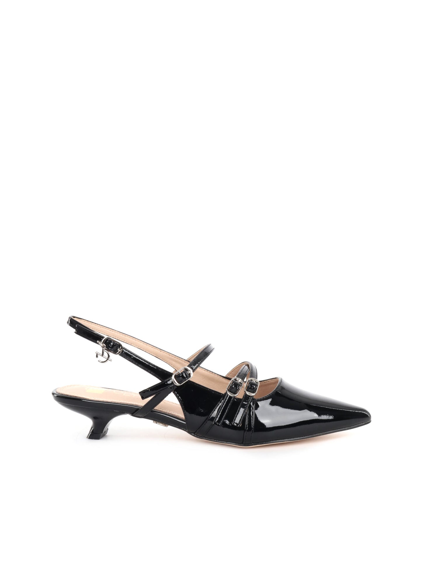 SLINGBACK BASSA IN VERNICE CLYO' DONNA NERO