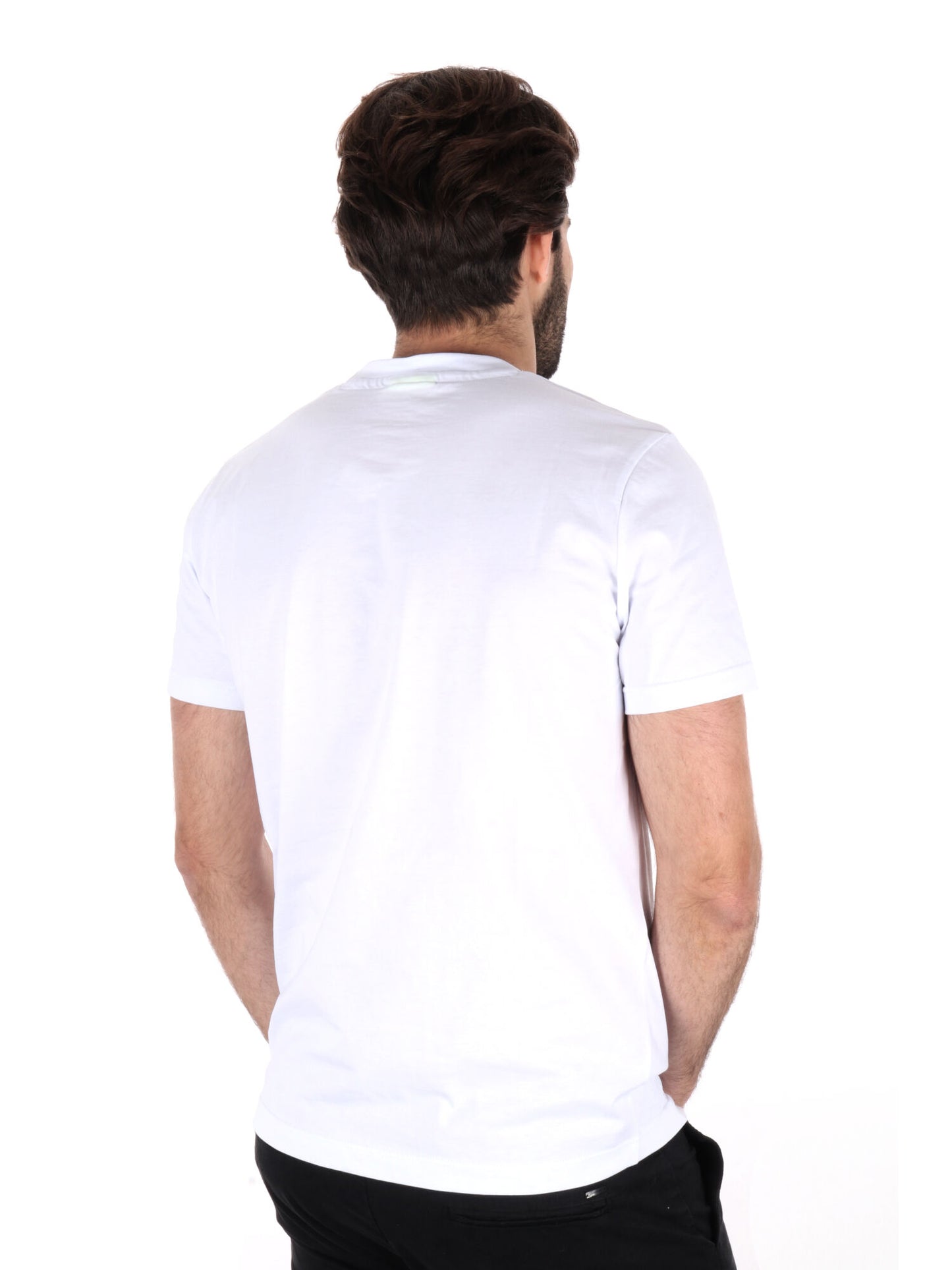 T-SHIRT BASIC CON MAXI LOGO ICON UOMO BIANCO