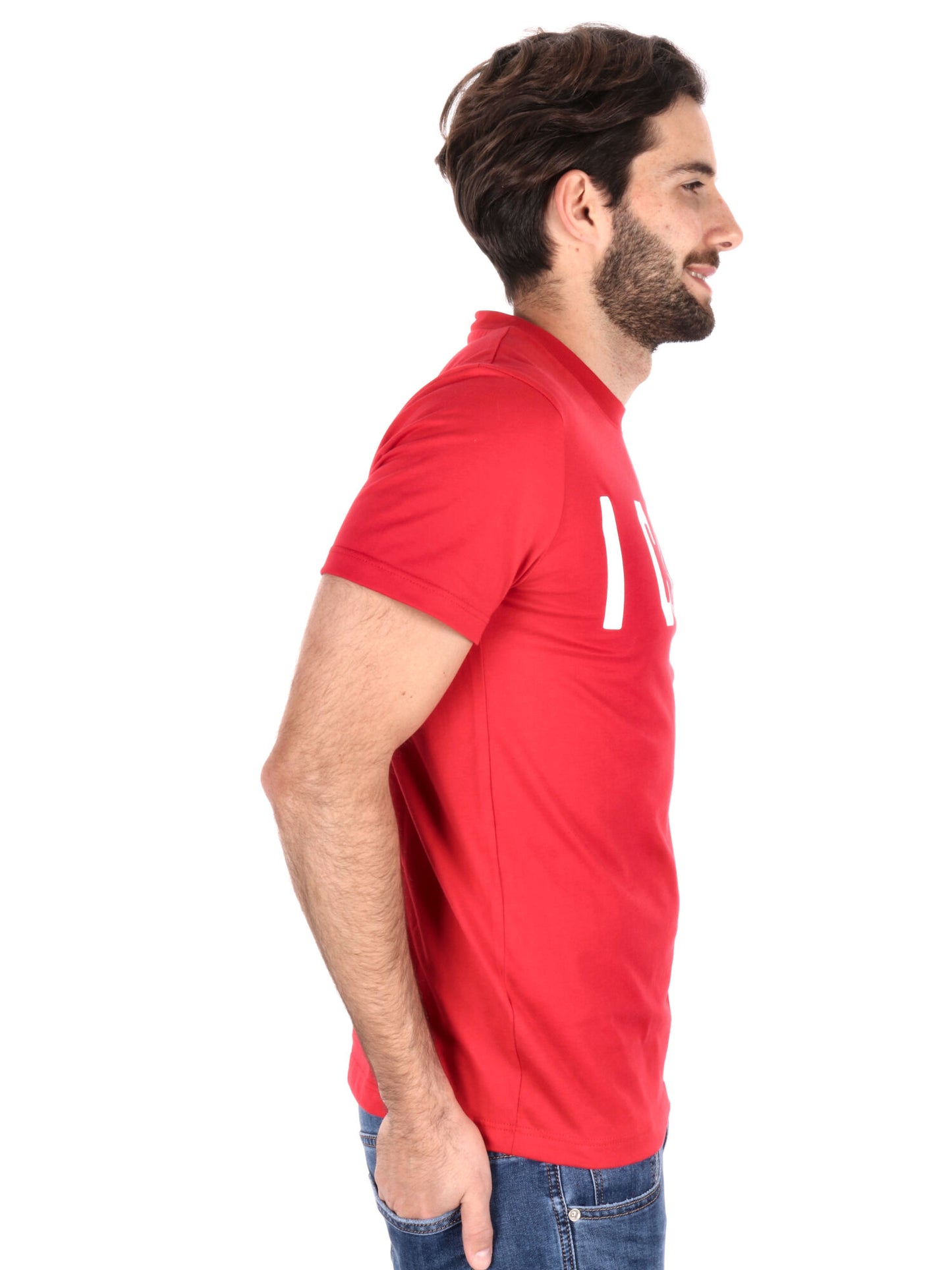 T-SHIRT BASIC CON MAXI LOGO ICON UOMO ROSSO
