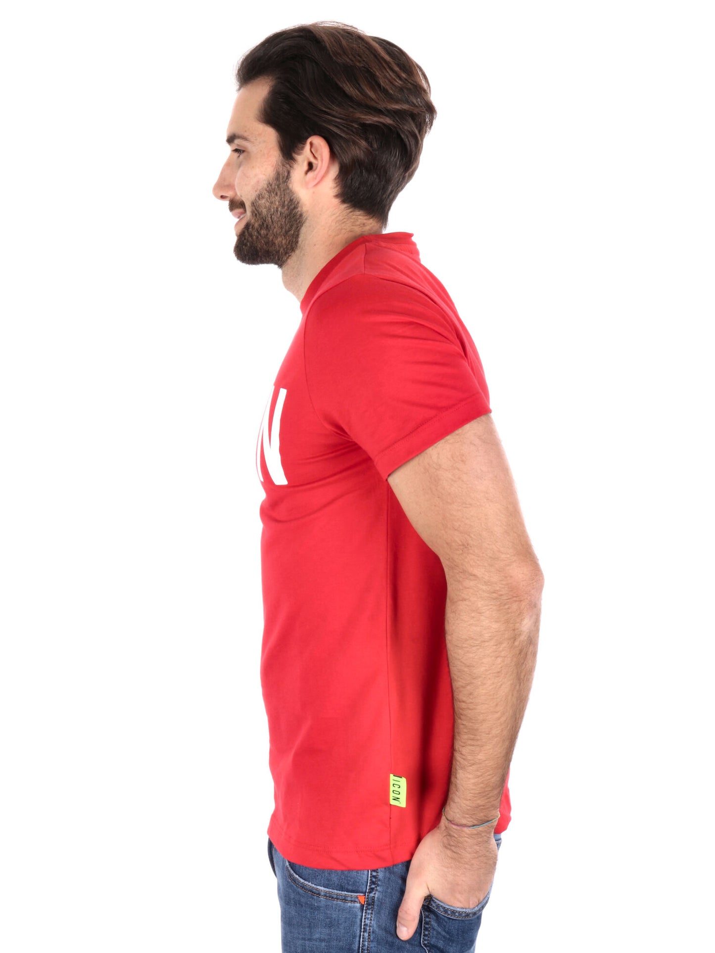 T-SHIRT BASIC CON MAXI LOGO ICON UOMO ROSSO
