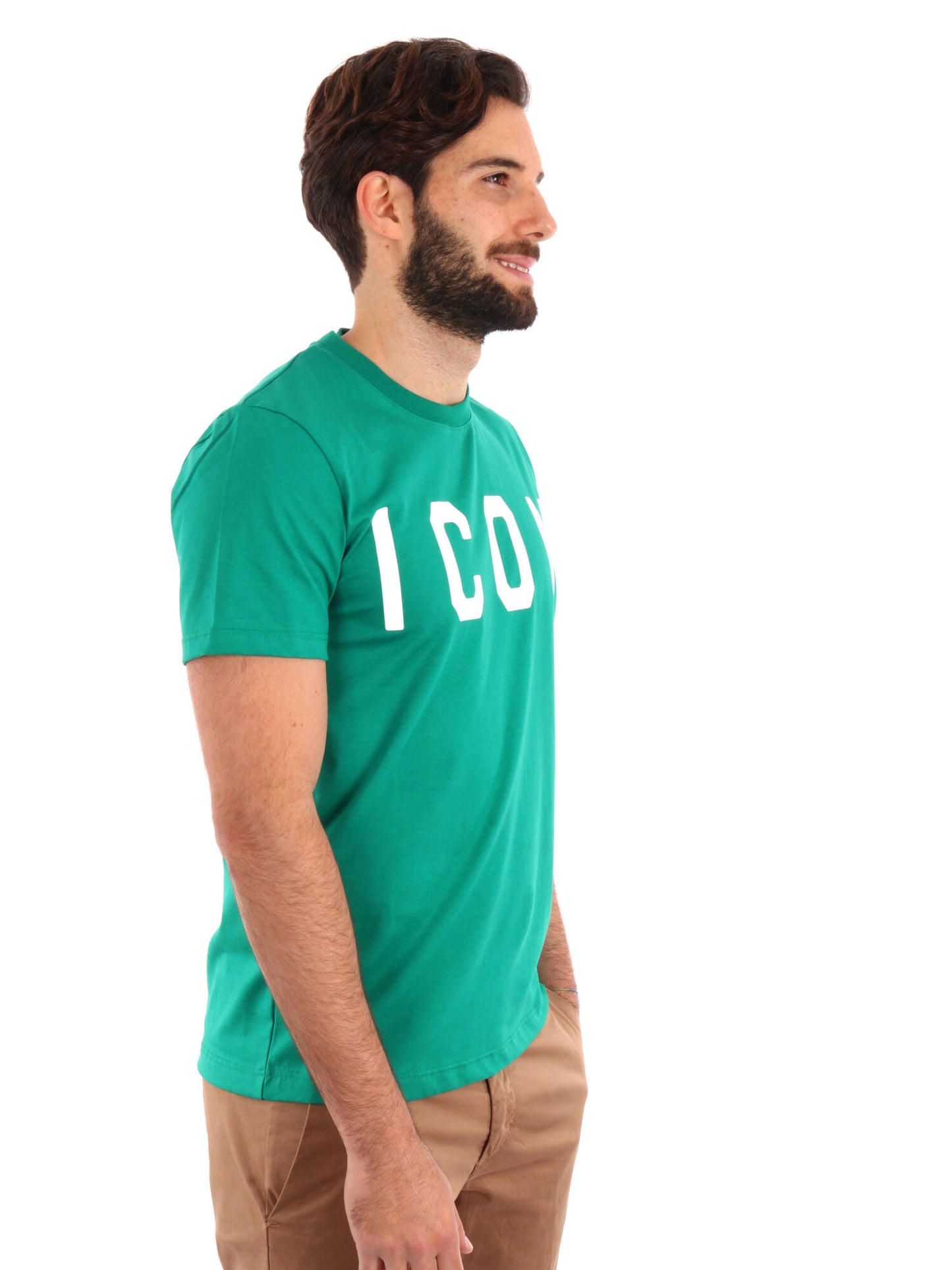 T-SHIRT BASIC CON MAXI LOGO ICON UOMO VERDE