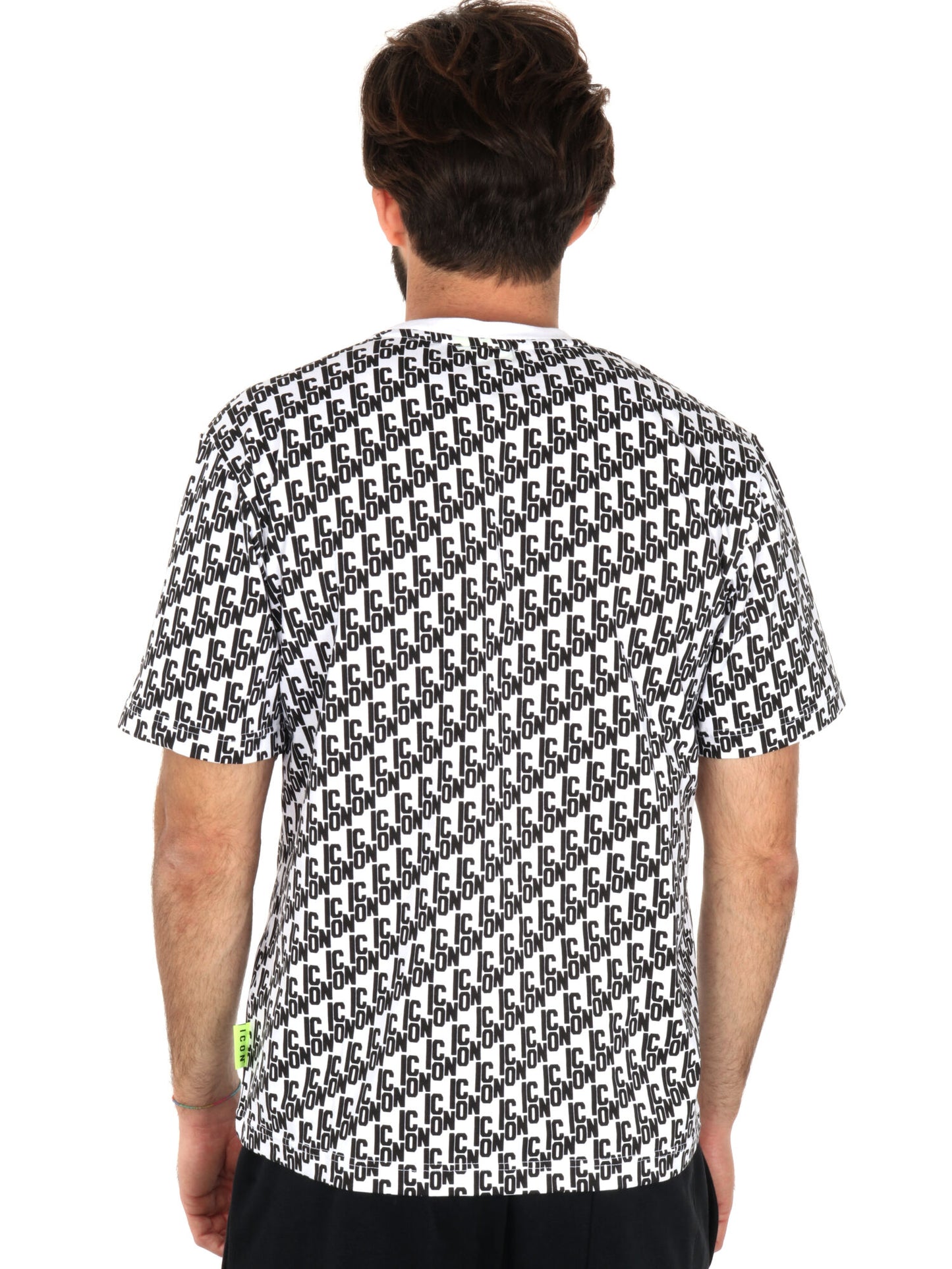 T-SHIRT LOGO ALL-OVER CON FASCIA ICON UOMO BIANCO