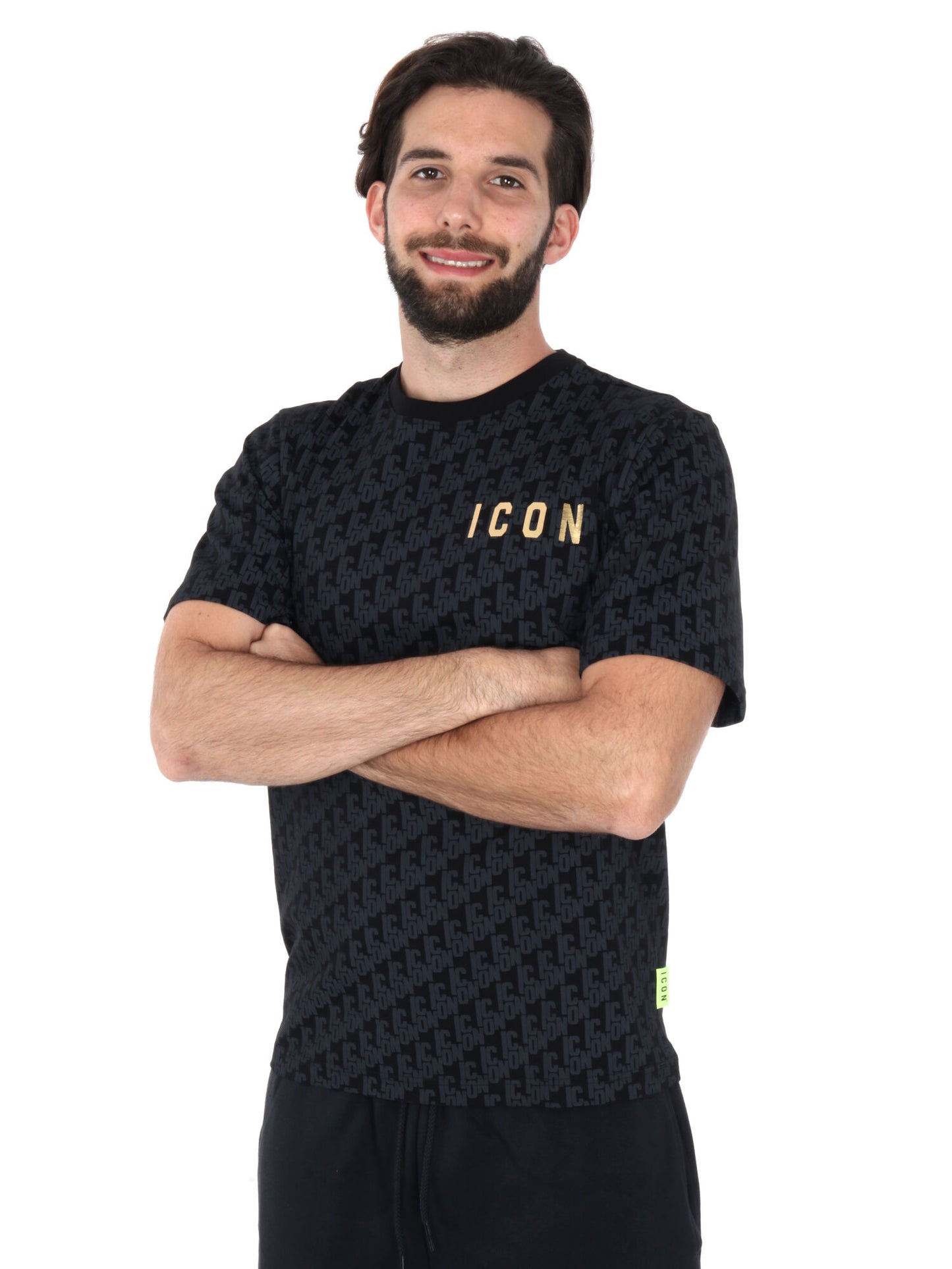 T-SHIRT LOGO ALL-OVER ICON UOMO NERO