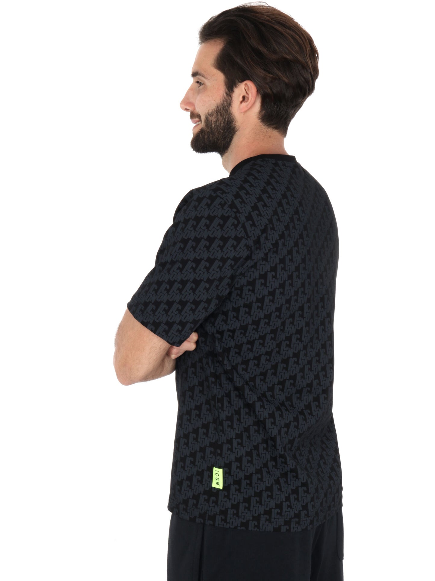 T-SHIRT LOGO ALL-OVER ICON UOMO NERO