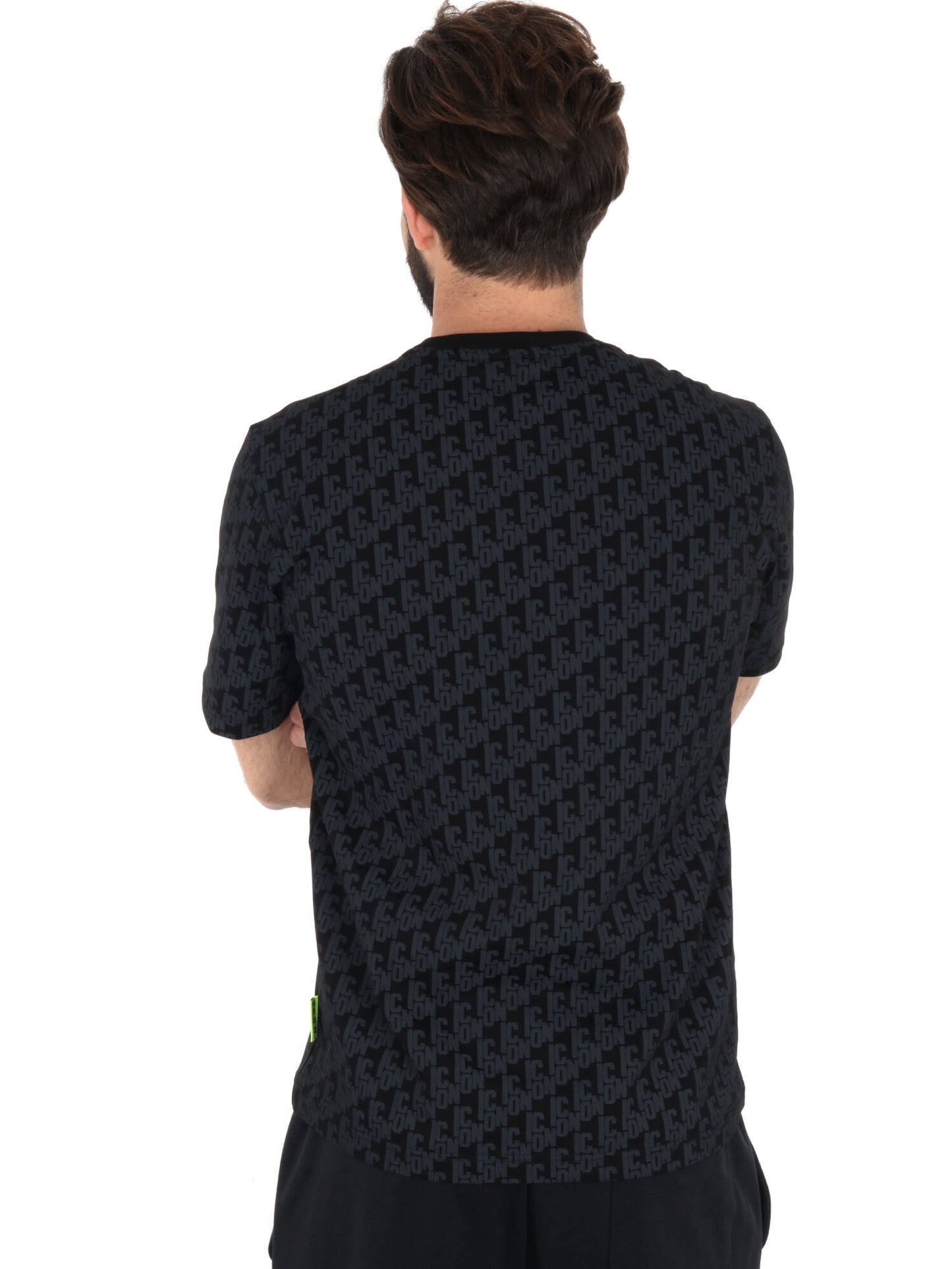 T-SHIRT LOGO ALL-OVER ICON UOMO NERO